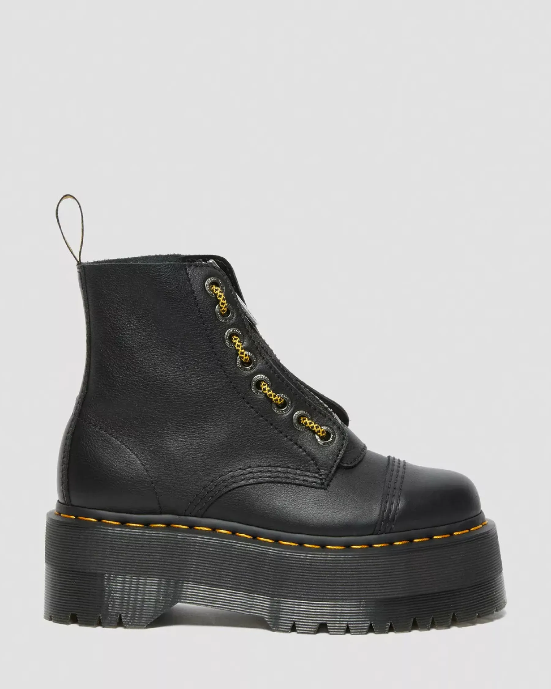 Platform Boots|Ankle Boots>Dr. Martens Sinclair Max Pisa Leather Platform Boots Black — Pisa