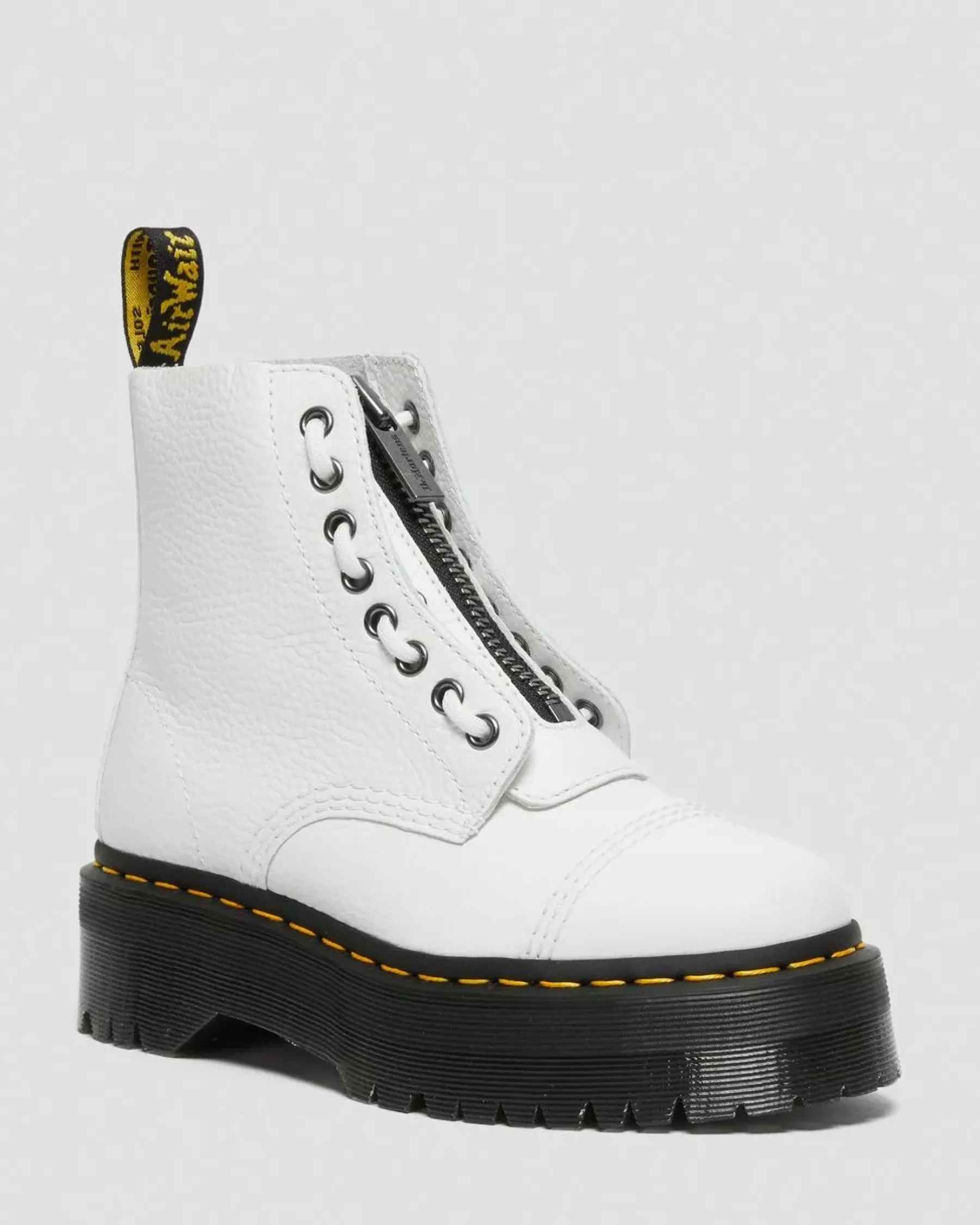 Sale|Platform Boots>Dr. Martens Sinclair Milled Nappa Leather Platform Boots White — Milled Nappa