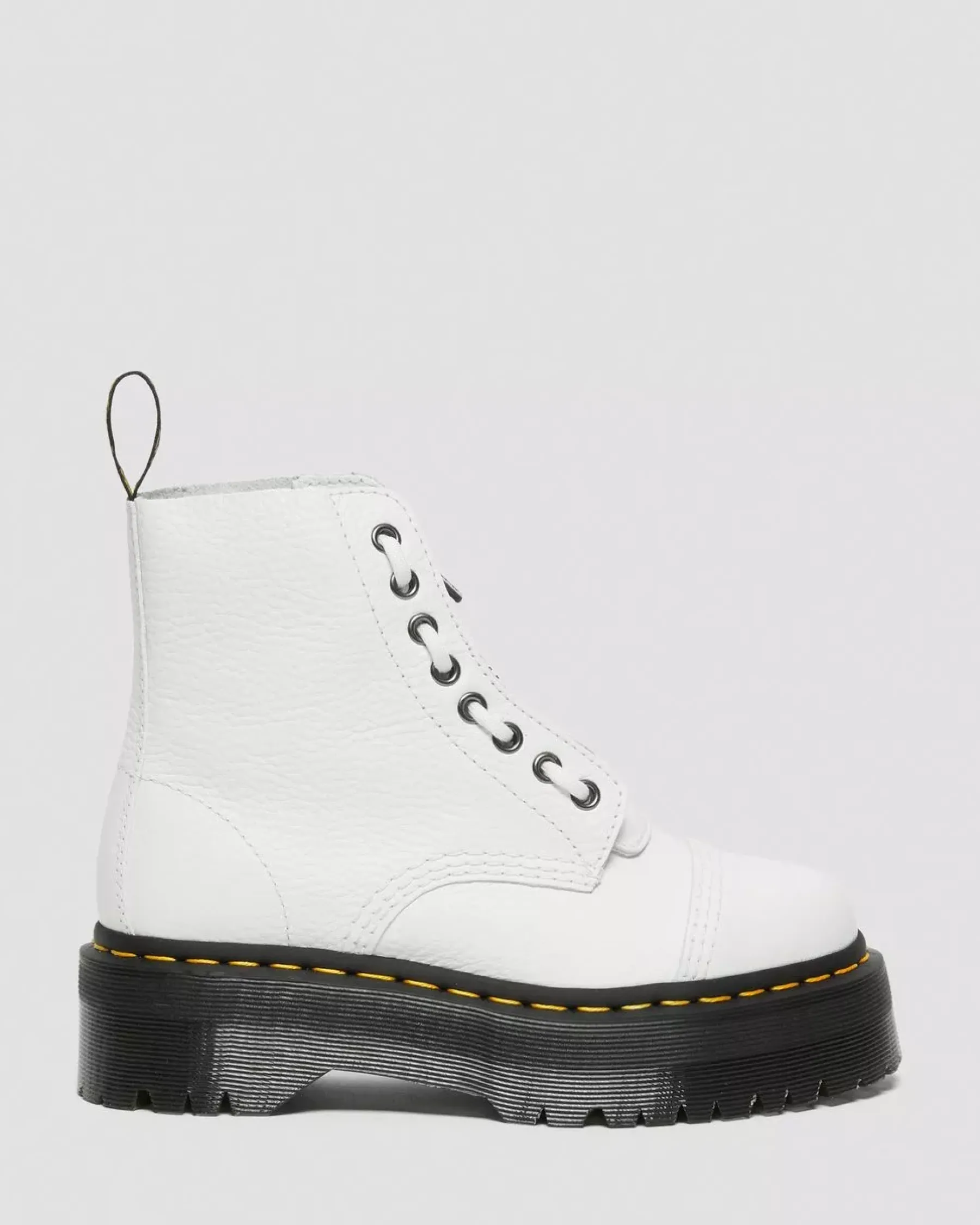 Sale|Platform Boots>Dr. Martens Sinclair Milled Nappa Leather Platform Boots White — Milled Nappa