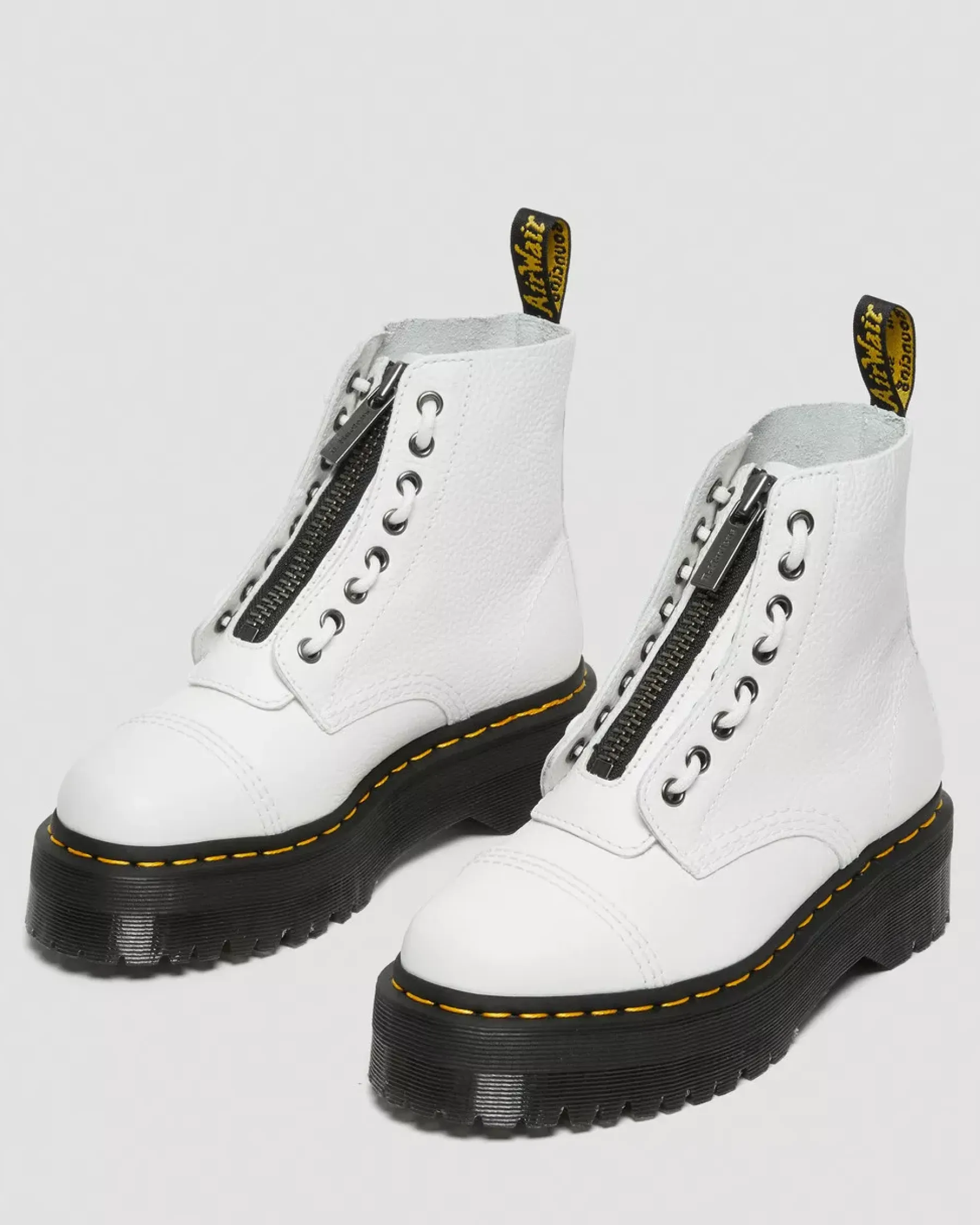 Sale|Platform Boots>Dr. Martens Sinclair Milled Nappa Leather Platform Boots White — Milled Nappa