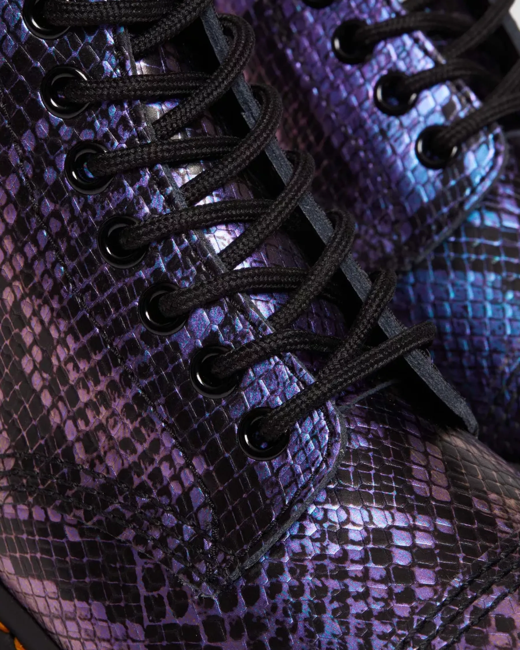 Sale|Platform Boots>Dr. Martens Sinclair Snake Print Emboss Leather Platform Boots BLACK+MULTI — Viper Croc Emboss