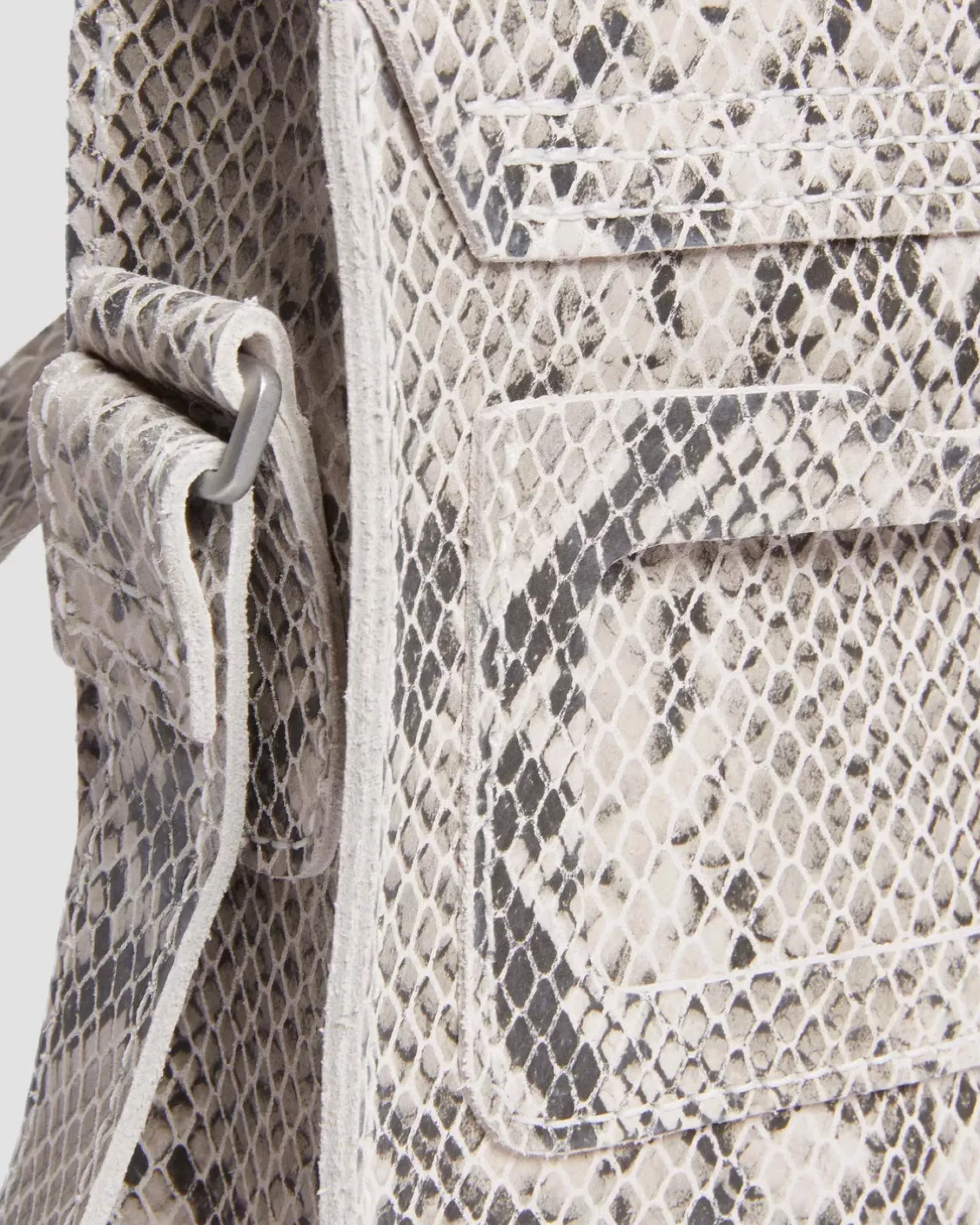 Accessories|Bags>Dr. Martens Snake Print Leather Vertical Crossbody Bag Sand+Black — Python Print Suede