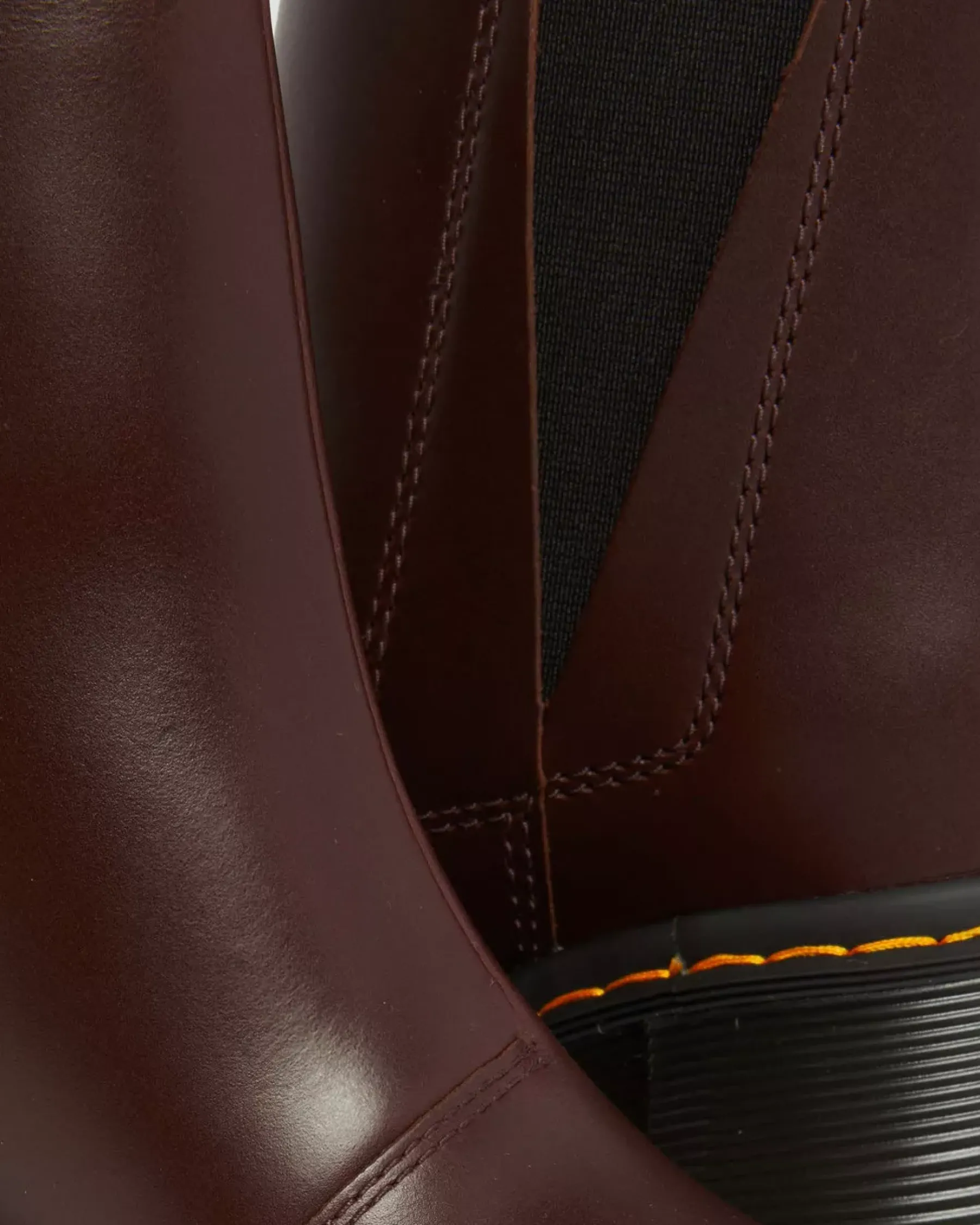 Heeled Boots|Chelsea Boots>Dr. Martens Spence Pull Up Leather Flared Heel Chelsea Boots Dark Brown