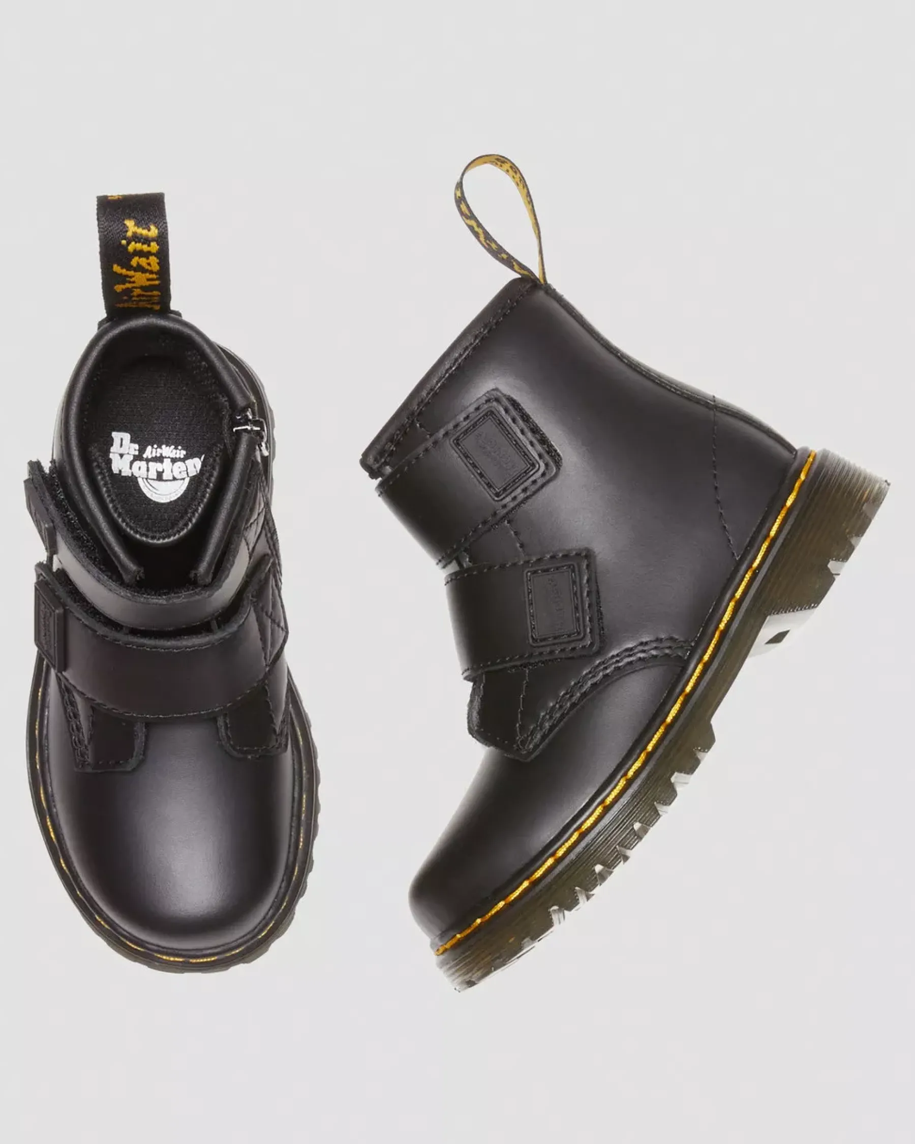 School Styles|Toddler / 2-4 Years>Dr. Martens Toddler 1460 Double Strap Leather Boots Black — Romario