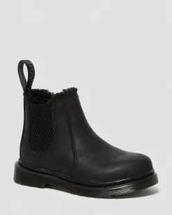 Winter Boots|Toddler / 2-4 Years>Dr. Martens Toddler 2976 Faux Fur Lined Chelsea Boots Black — Republic Waterproof