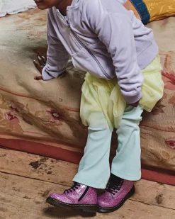 Toddler / 2-4 Years|Boots>Dr. Martens Toddler 1460 Glitter Lace Up Boots Dark Pink — Coated Glitter
