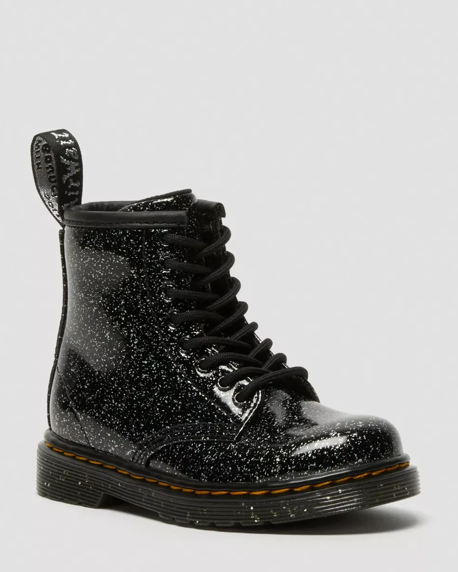 Glitter & Patent Boots|Toddler / 2-4 Years>Dr. Martens Toddler 1460 Glitter Lace Up Boots Black — Cosmic Glitter