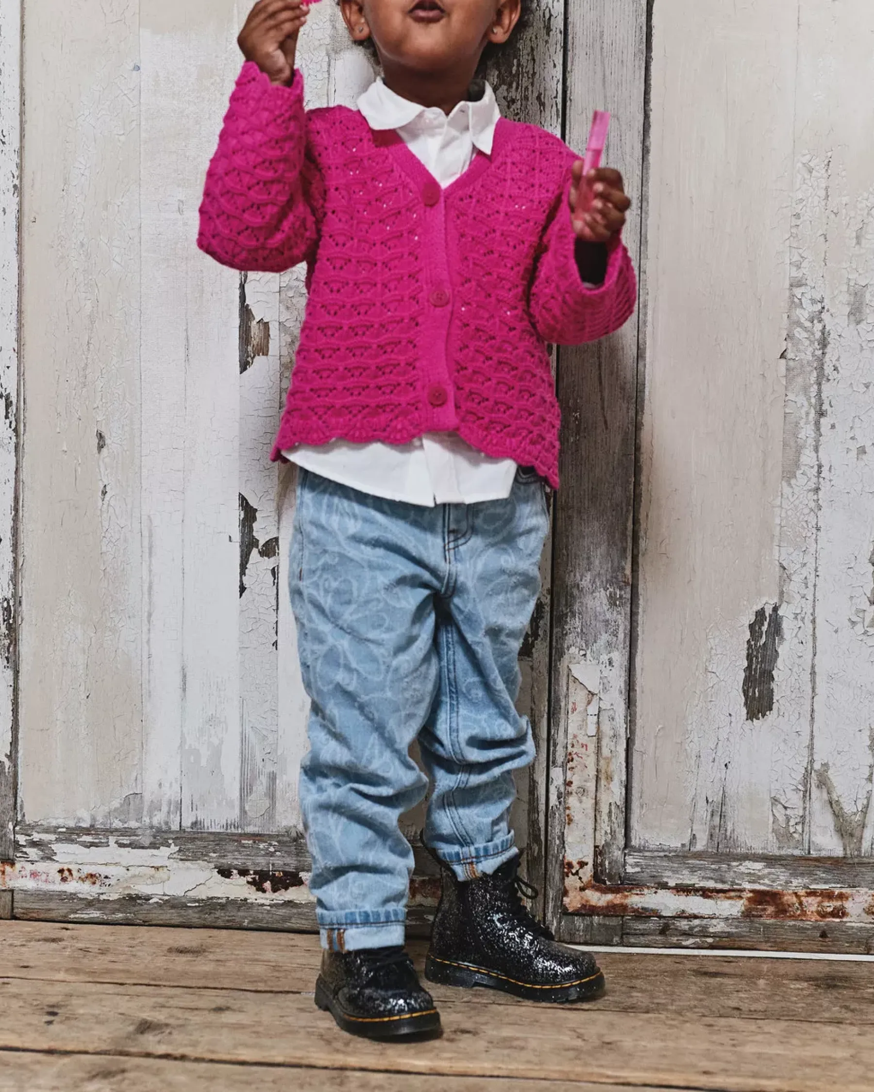 Glitter & Patent Boots|Toddler / 2-4 Years>Dr. Martens Toddler 1460 Glitter Lace Up Boots Black — Cosmic Glitter