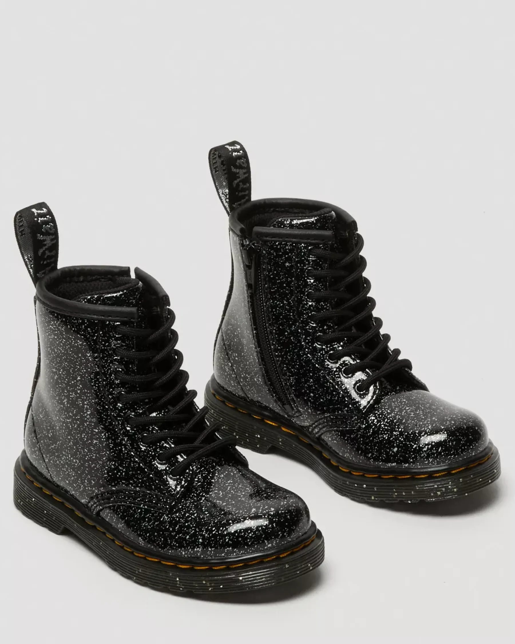 Glitter & Patent Boots|Toddler / 2-4 Years>Dr. Martens Toddler 1460 Glitter Lace Up Boots Black — Cosmic Glitter