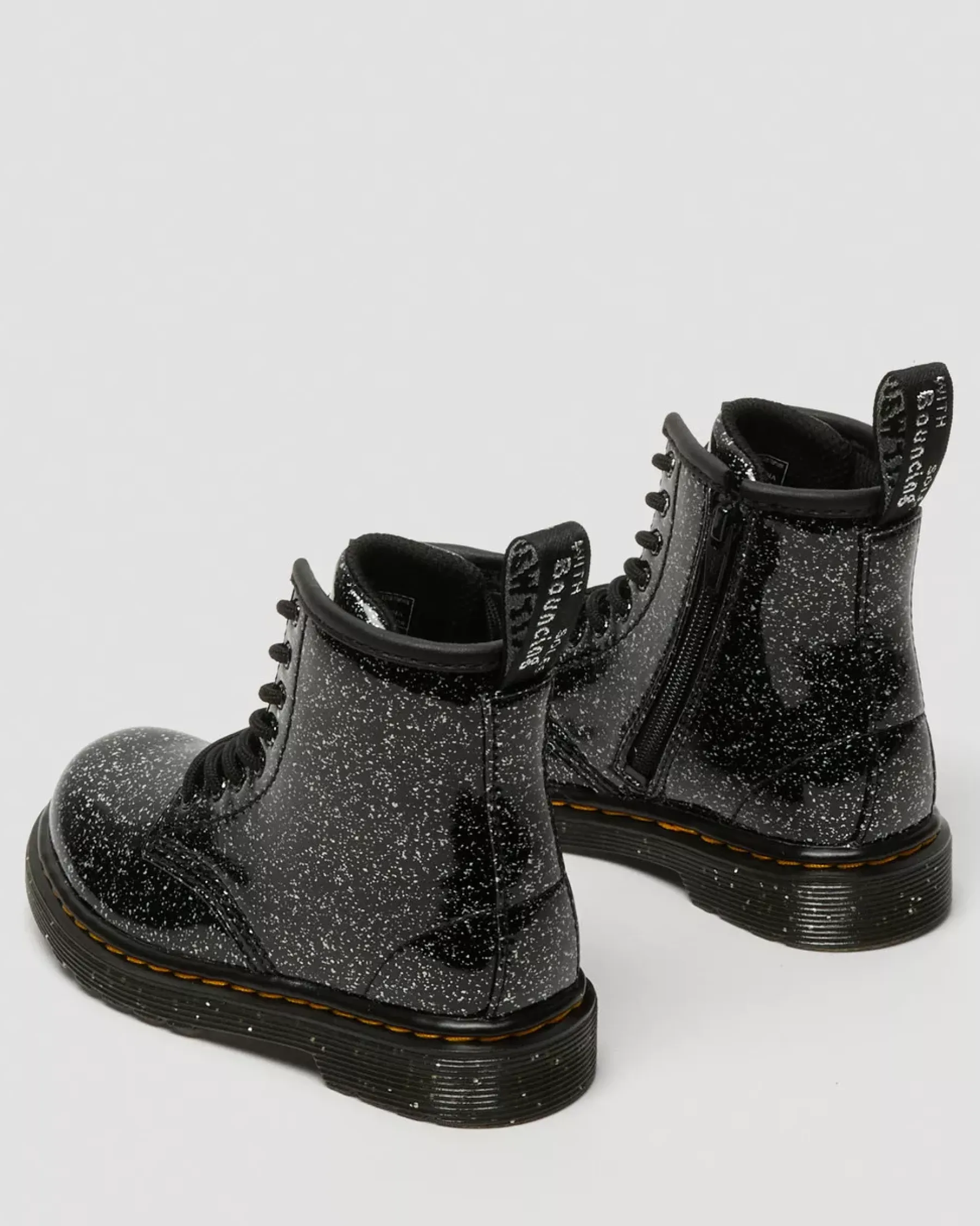 Glitter & Patent Boots|Toddler / 2-4 Years>Dr. Martens Toddler 1460 Glitter Lace Up Boots Black — Cosmic Glitter