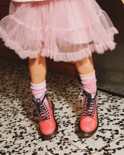 Glitter & Patent Boots|School Styles>Dr. Martens Toddler 1460 Gradient Glitter Leather Lace Up Boots Pink