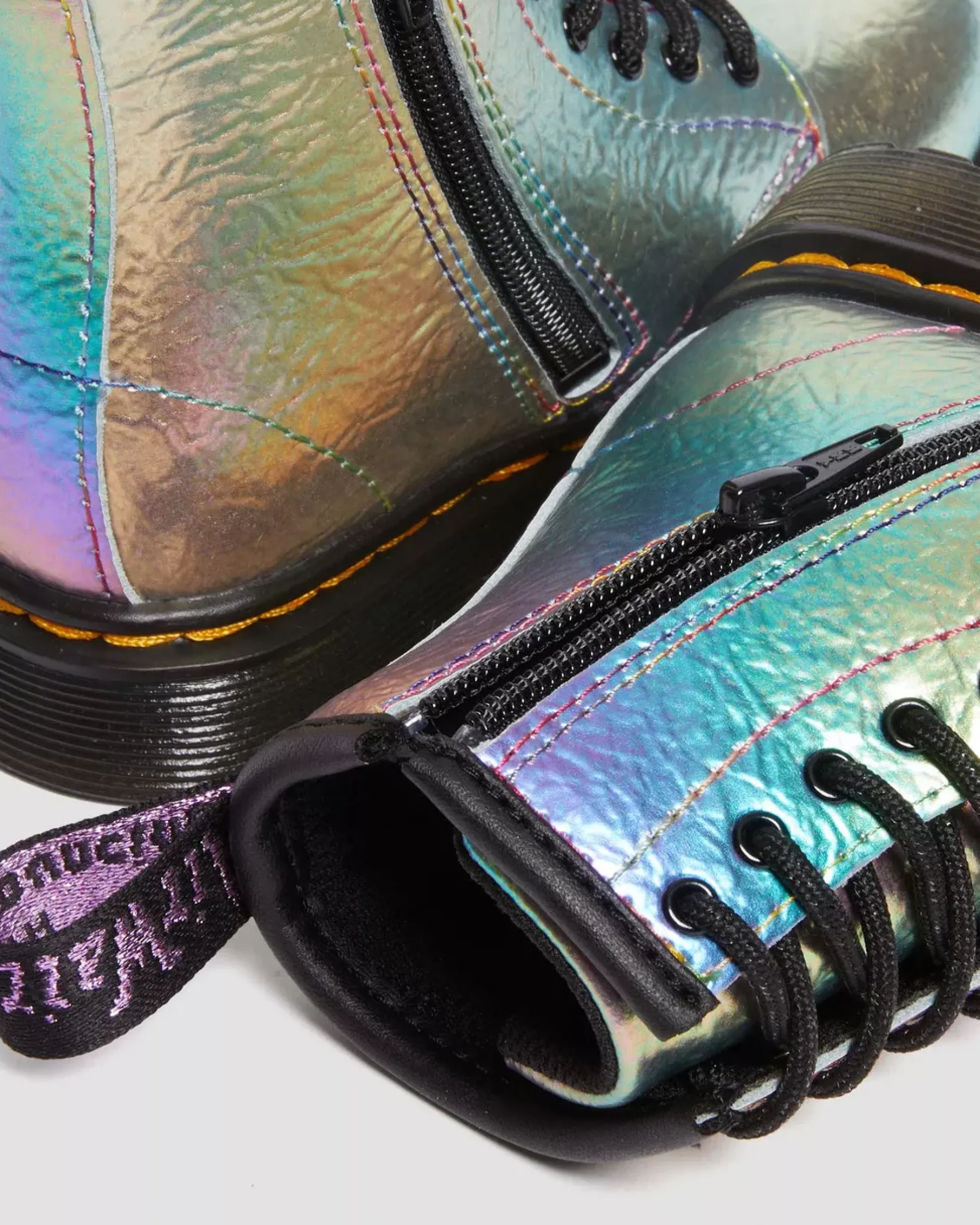 Sale|School Styles>Dr. Martens Toddler 1460 Rainbow Crinkle Leather Lace Up Boots MULTI — Rainbow Crinkle