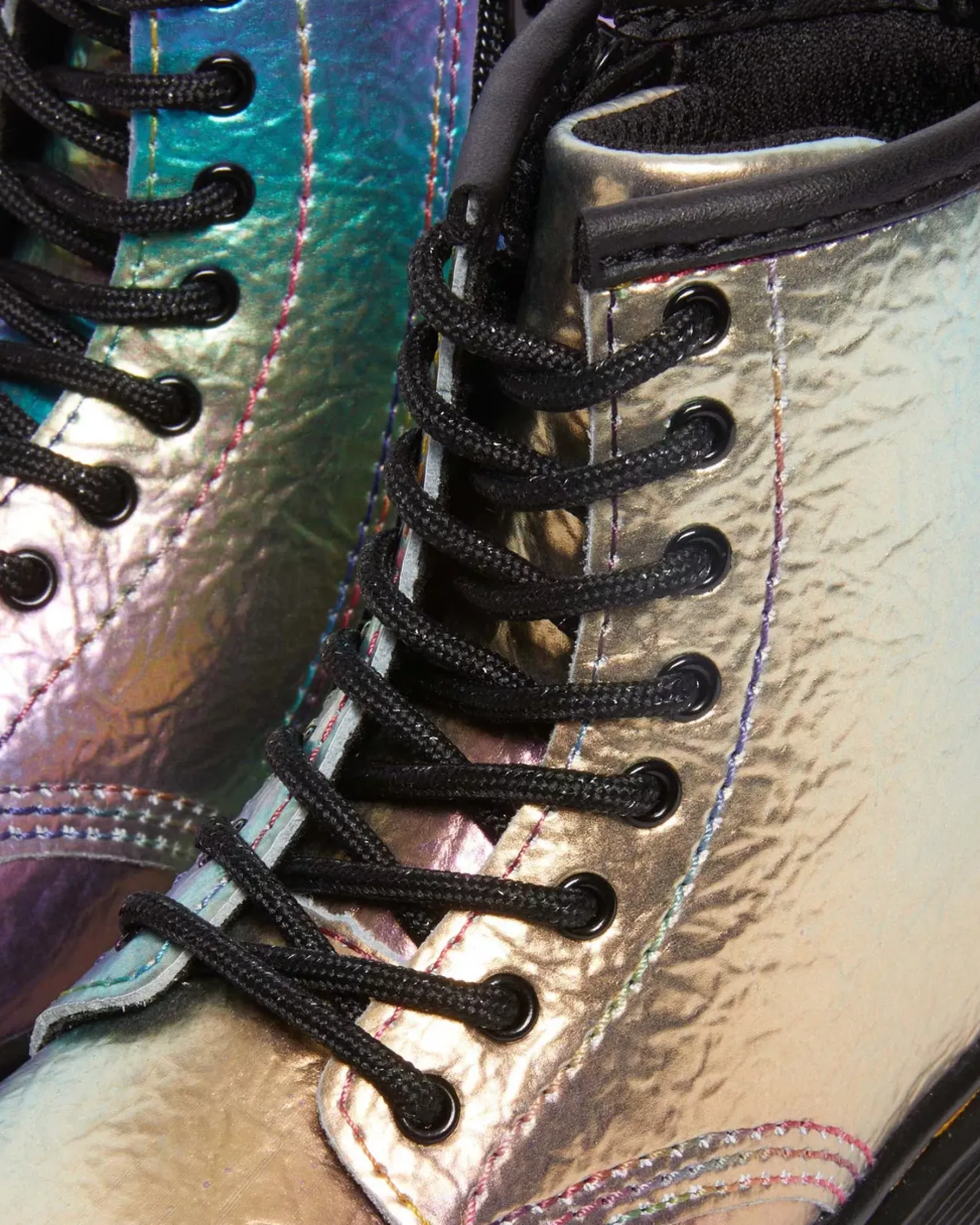 Sale|School Styles>Dr. Martens Toddler 1460 Rainbow Crinkle Leather Lace Up Boots MULTI — Rainbow Crinkle