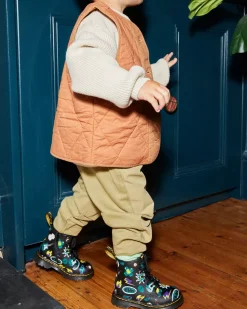 Sale|Toddler / 2-4 Years>Dr. Martens Toddler 1460 Sticker Print Leather Lace Up Boots BLACK — Sticker Print Hydro