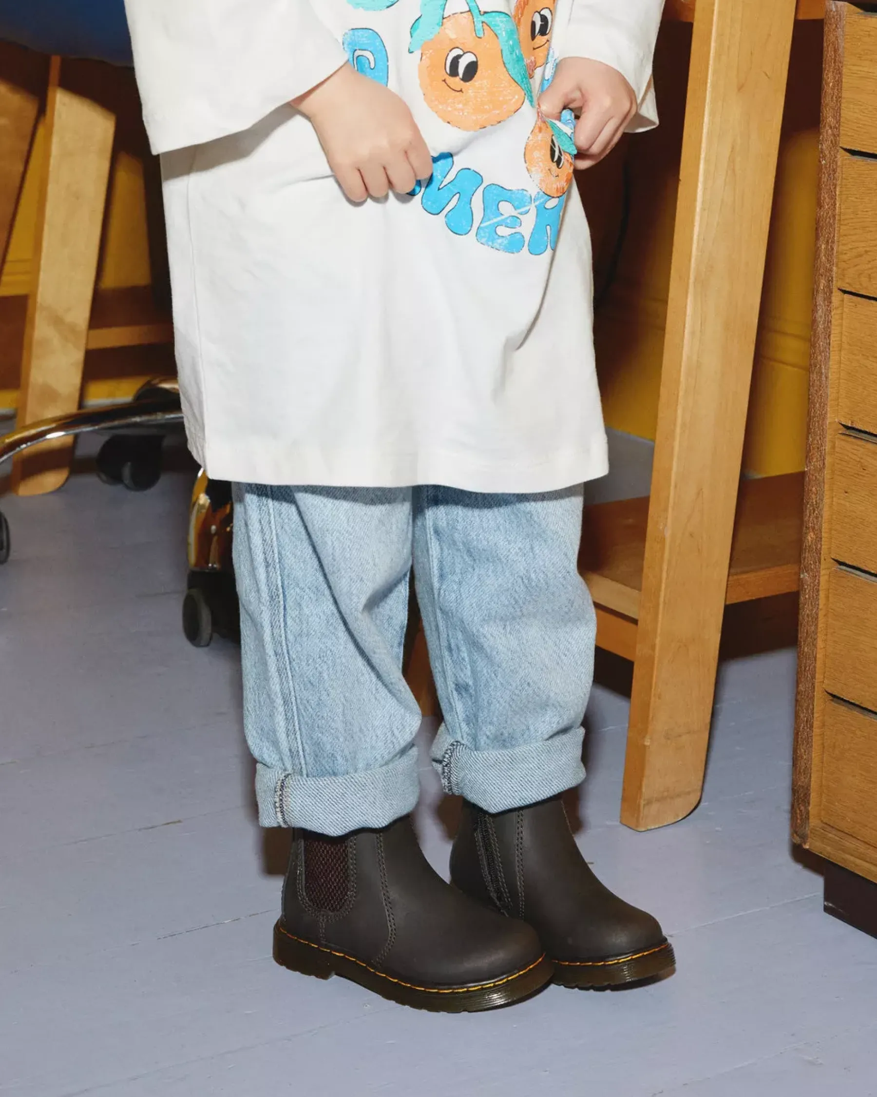 Toddler / 2-4 Years|Boots>Dr. Martens Toddler 2976 Wildhorse Leather Chelsea Boots Dark Brown — Wildhorse Lamper