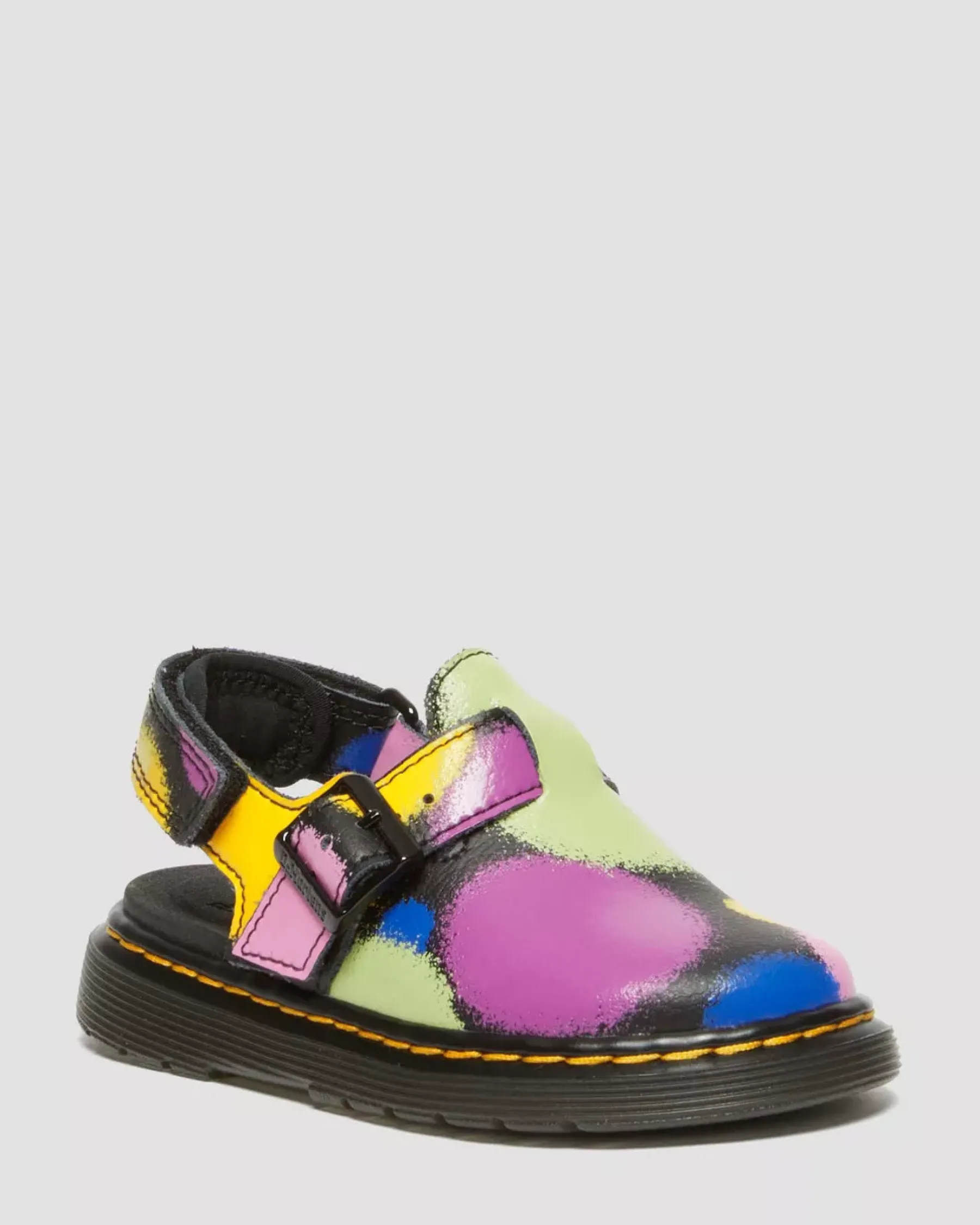 School Styles|Toddler / 2-4 Years>Dr. Martens Toddler Jorgie Haze Hydro Leather Slingback Mules Black