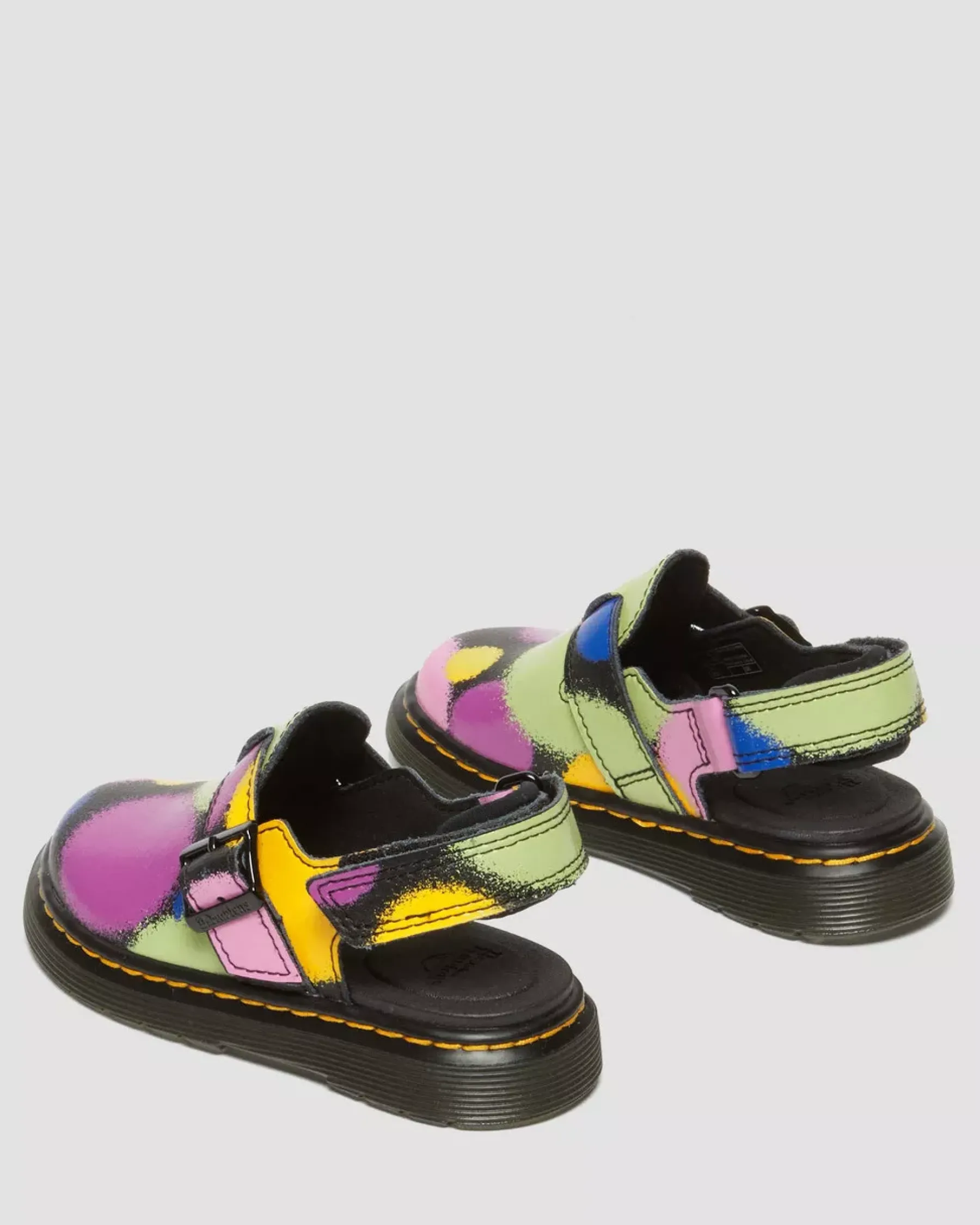 School Styles|Toddler / 2-4 Years>Dr. Martens Toddler Jorgie Haze Hydro Leather Slingback Mules Black