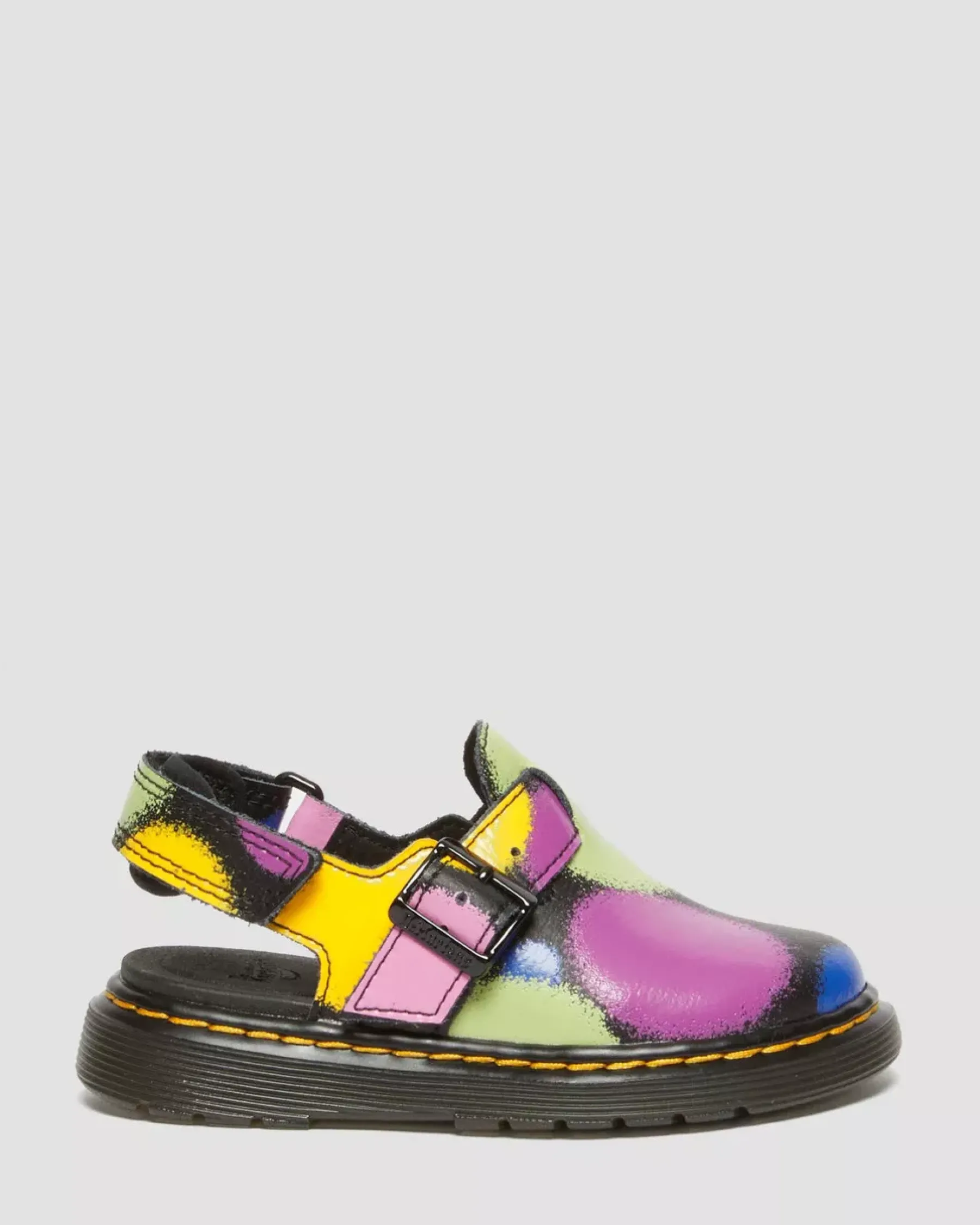 School Styles|Toddler / 2-4 Years>Dr. Martens Toddler Jorgie Haze Hydro Leather Slingback Mules Black