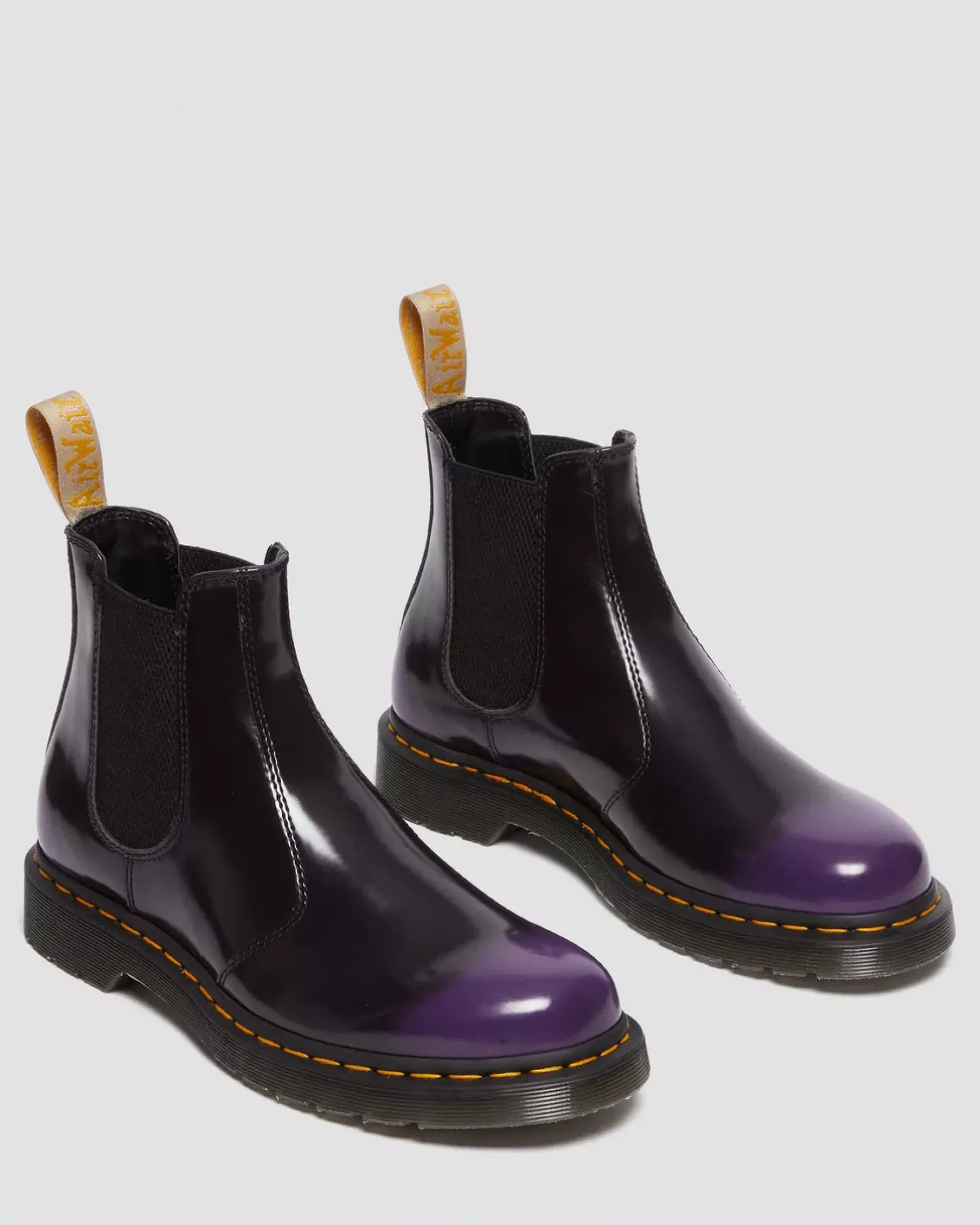 Sale|Vegan>Dr. Martens Vegan 2976 Chelsea Boots BLACK/RICH PURPLE — Oxford Rub Off