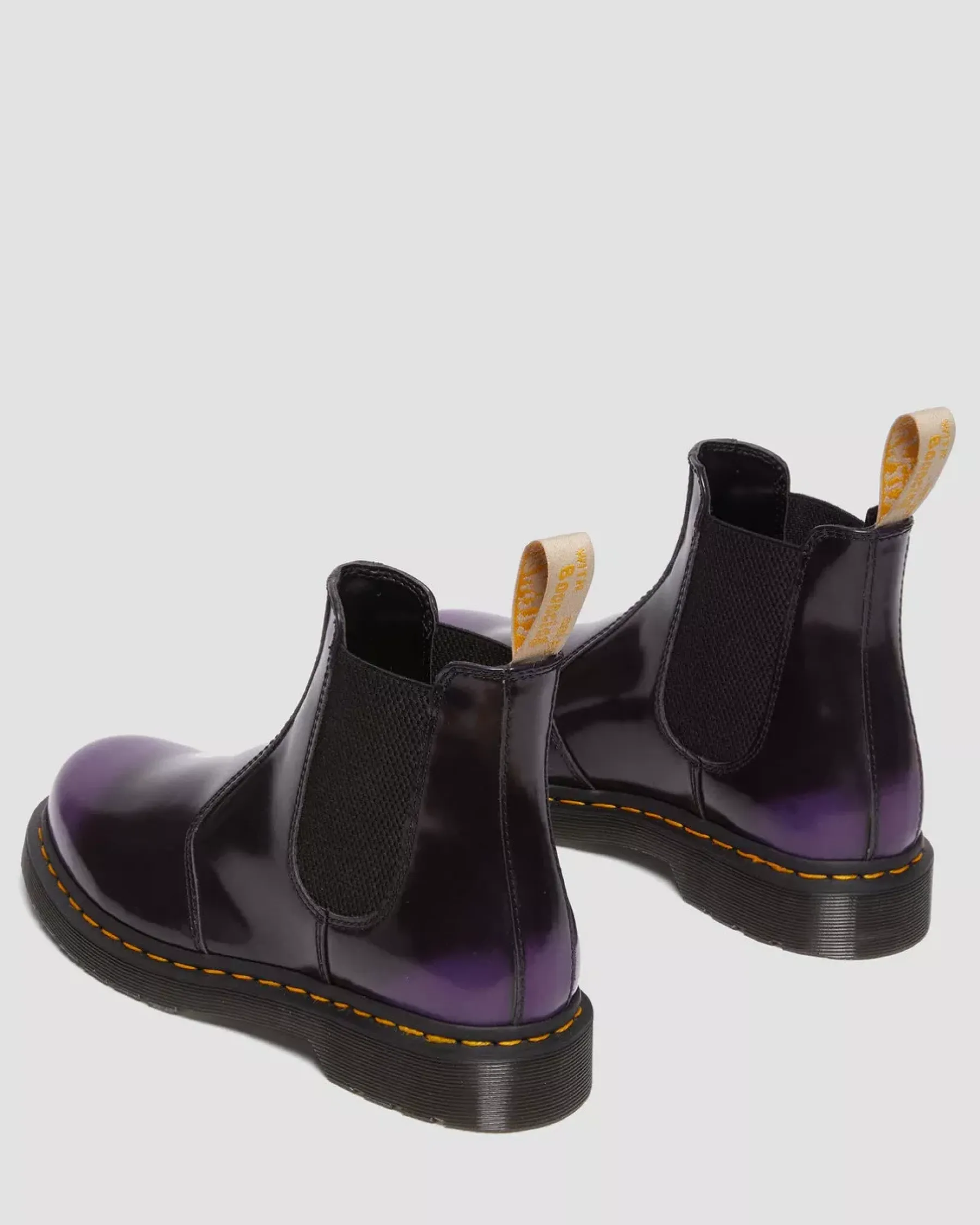 Sale|Vegan>Dr. Martens Vegan 2976 Chelsea Boots BLACK/RICH PURPLE — Oxford Rub Off