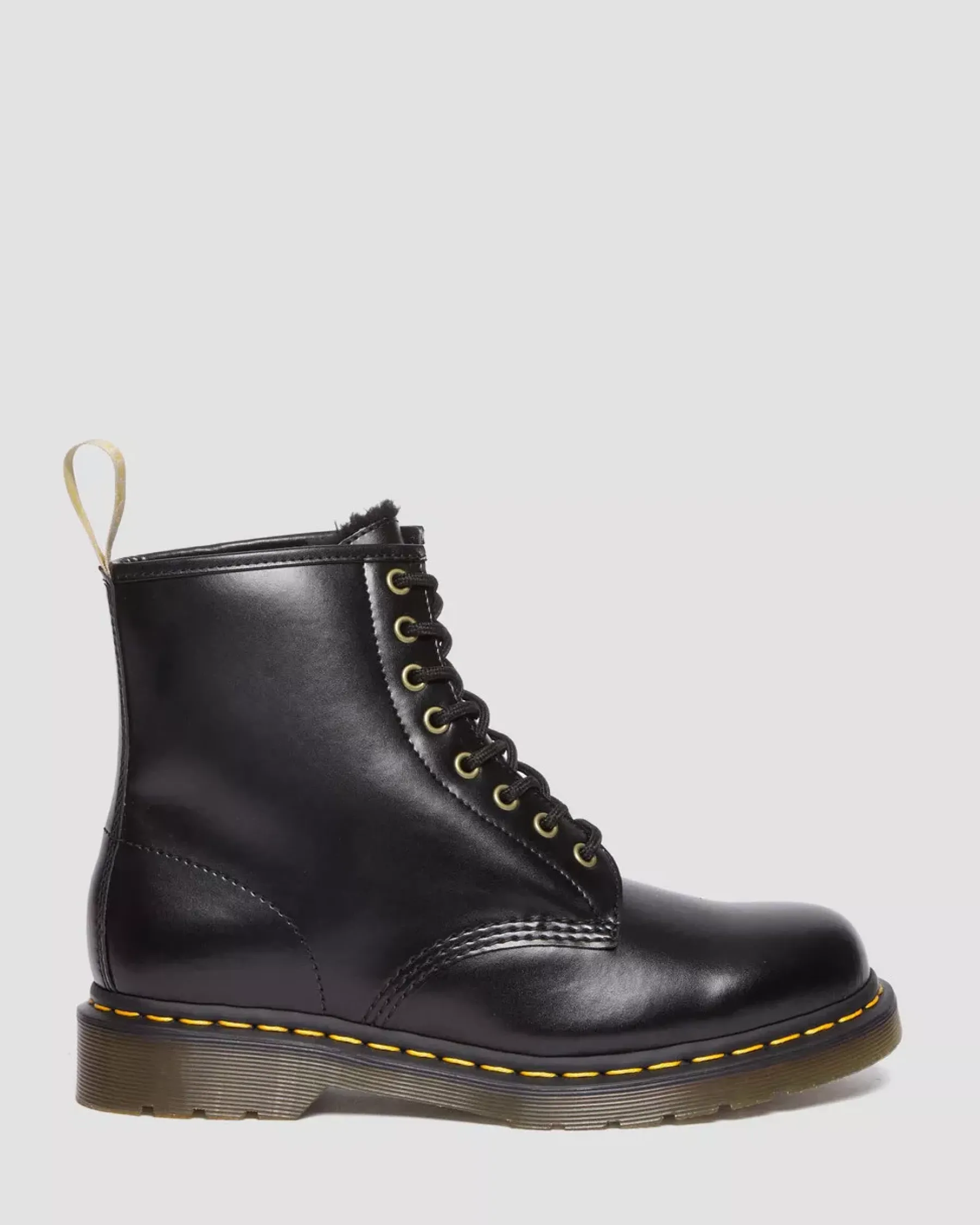 Vegan|Originals>Dr. Martens Vegan 1460 Faux Fur Lined Lace Up Boots Black — Norfolk Vegan
