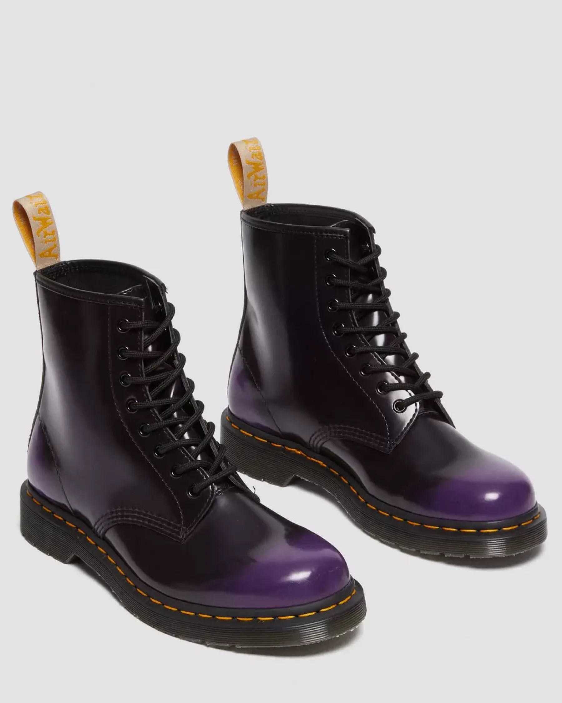 Sale|Vegan>Dr. Martens Vegan 1460 Lace Up Boots BLACK/RICH PURPLE — Oxford Rub Off