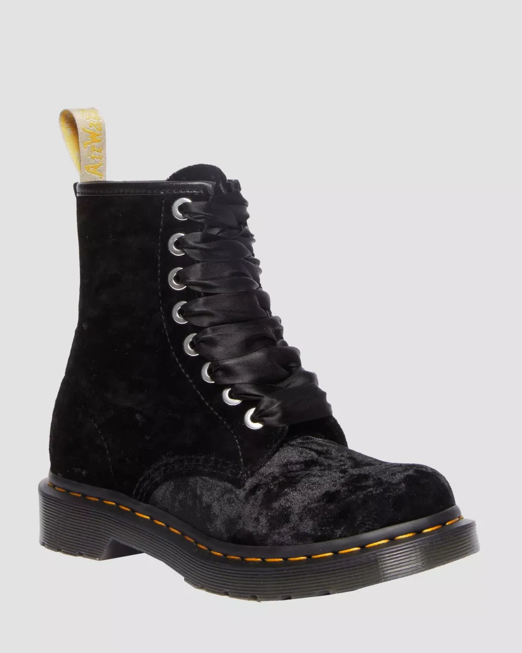 Sale|Originals>Dr. Martens Vegan 1460 Women's Crushed Velvet Lace Up Boots BLACK — Crushed Velvet