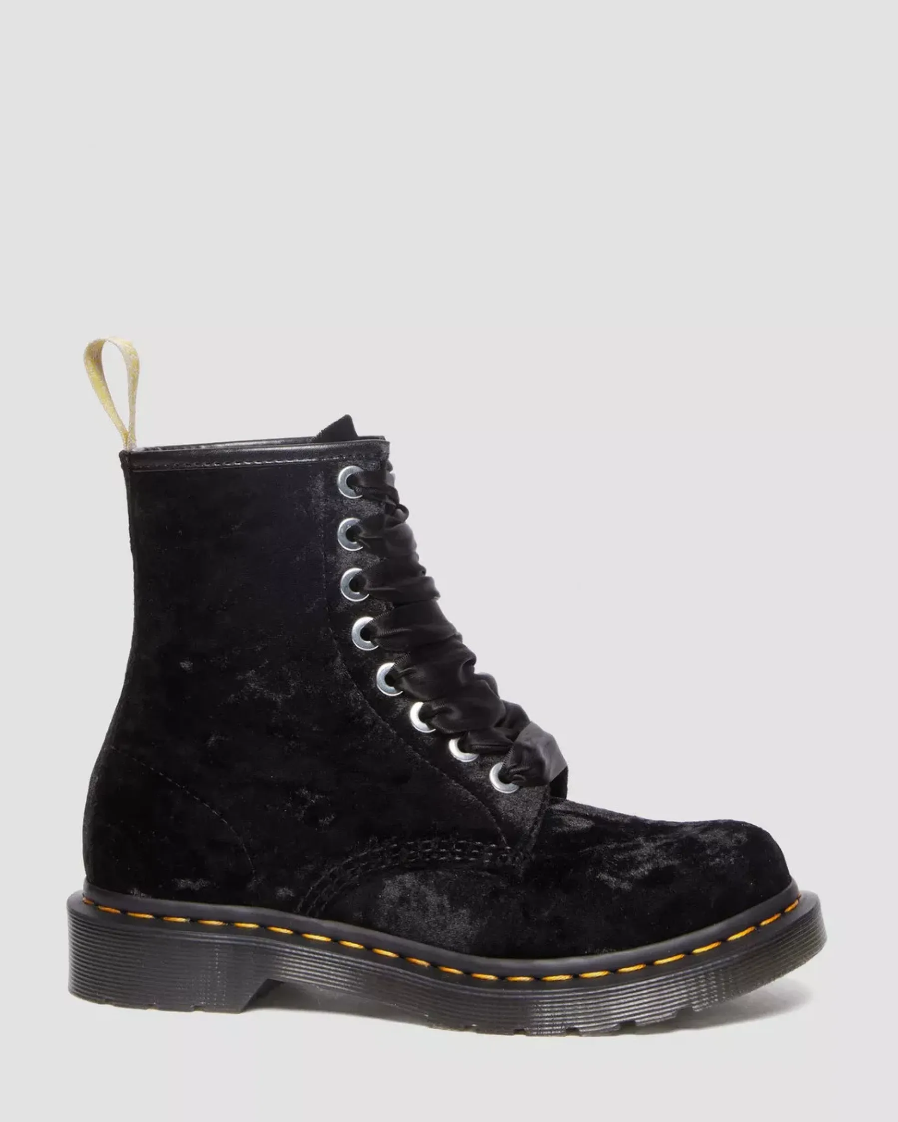 Sale|Originals>Dr. Martens Vegan 1460 Women's Crushed Velvet Lace Up Boots BLACK — Crushed Velvet