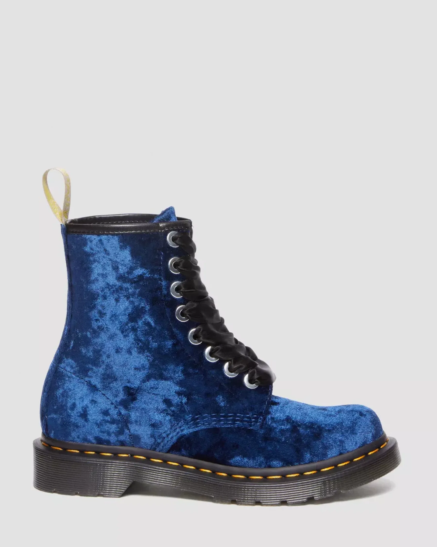 Sale|Originals>Dr. Martens Vegan 1460 Women's Crushed Velvet Lace Up Boots DEEP BLUE — Crushed Velvet