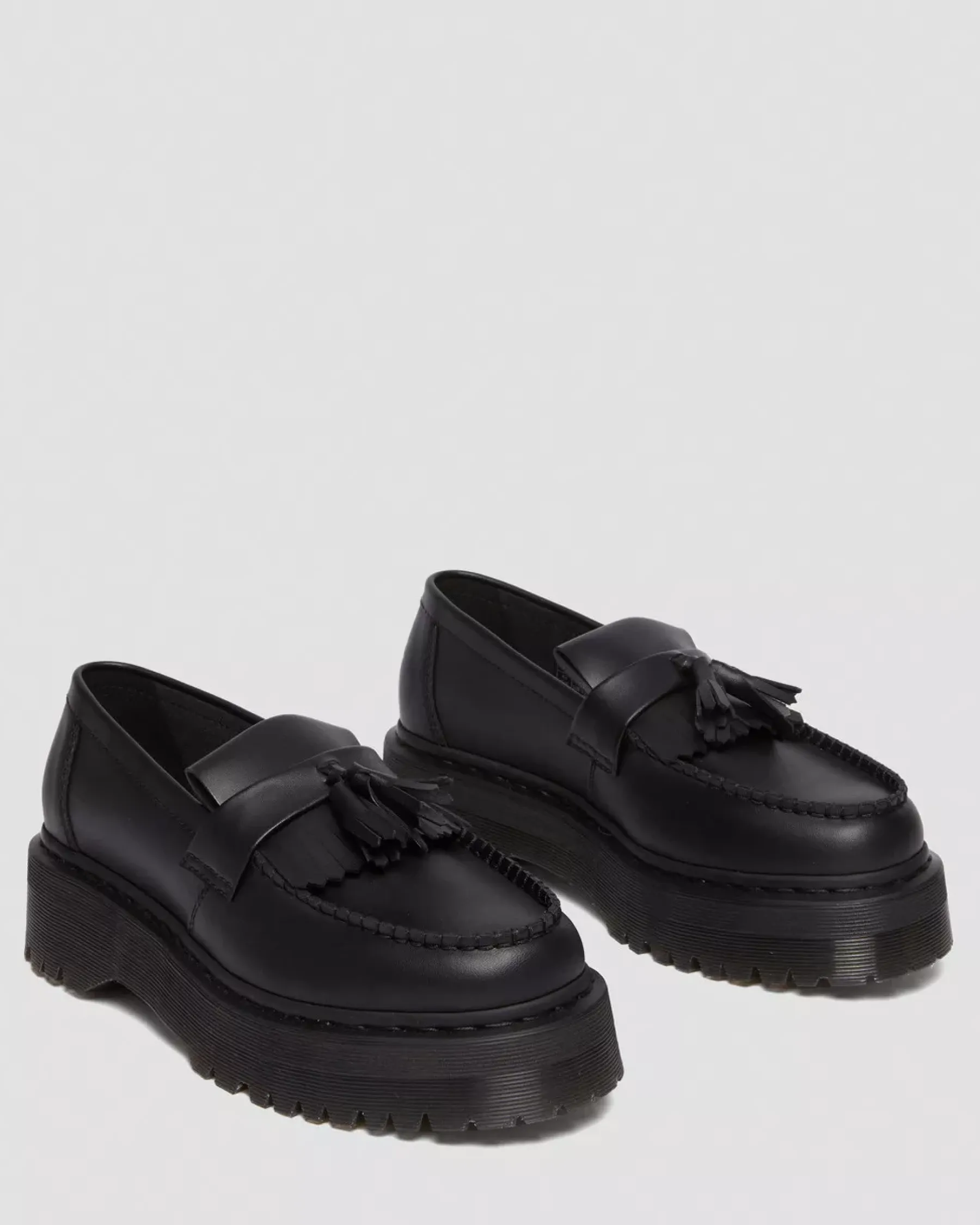 Vegan|Originals>Dr. Martens Vegan Adrian Felix Platform Tassel Loafers Black — Felix Rub Off