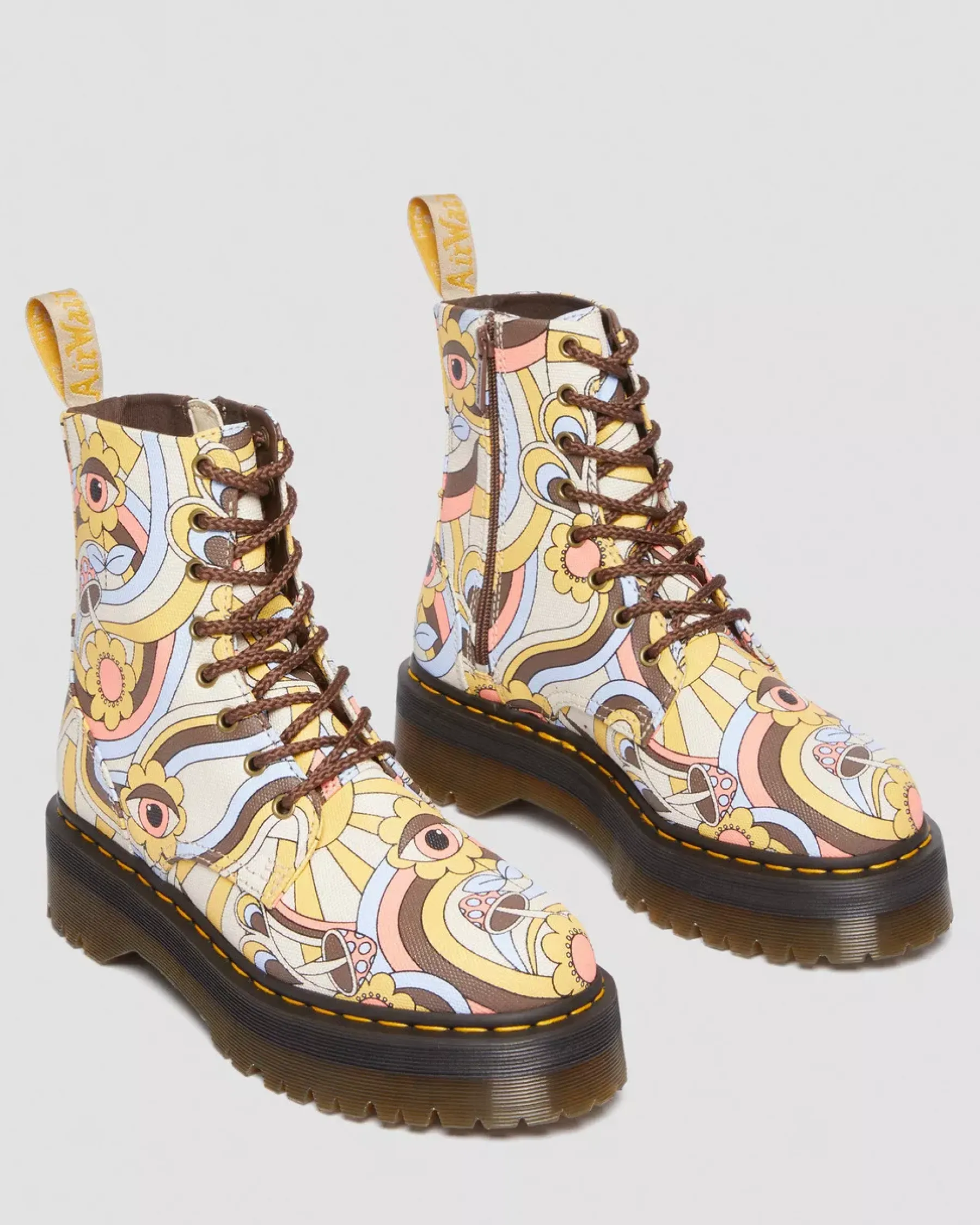 Sale|Sale>Dr. Martens Vegan Jadon Boot Retro Canvas Platforms Retro Ray — Canvas