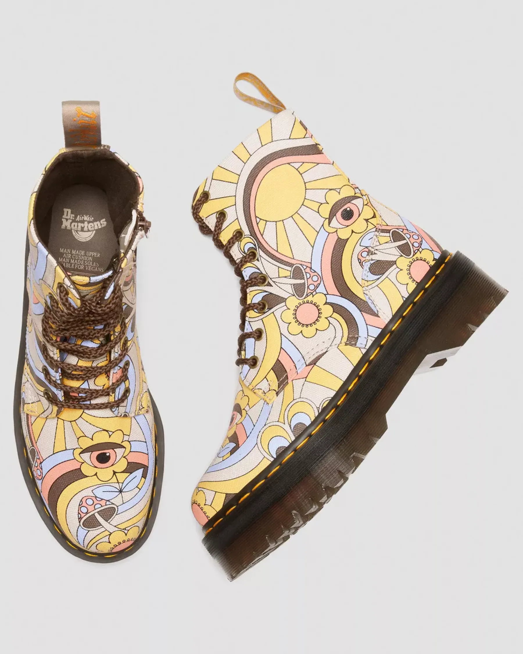 Sale|Sale>Dr. Martens Vegan Jadon Boot Retro Canvas Platforms Retro Ray — Canvas