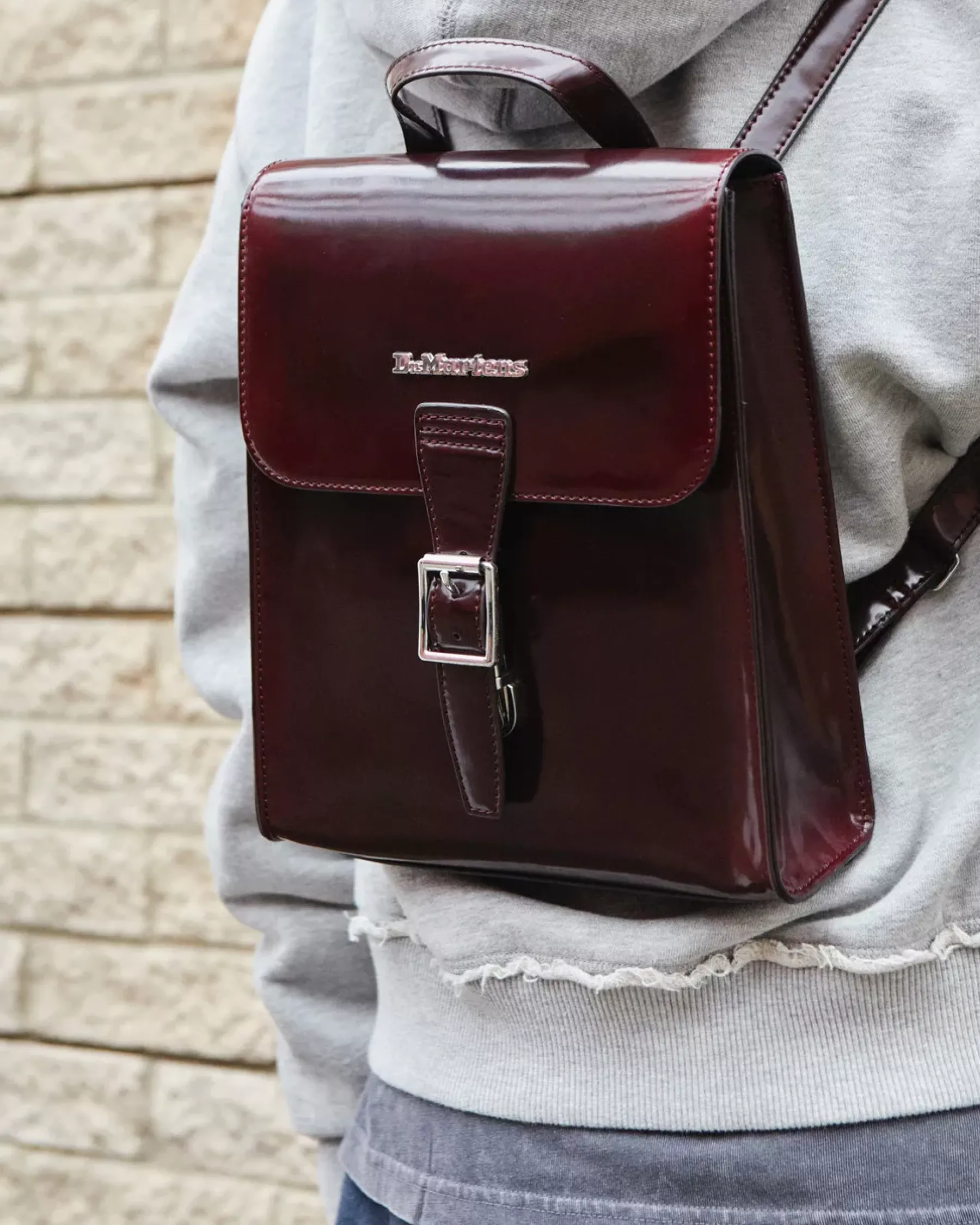 Accessories|Bags>Dr. Martens Vegan Mini Backpack Red — Oxford Rub Off