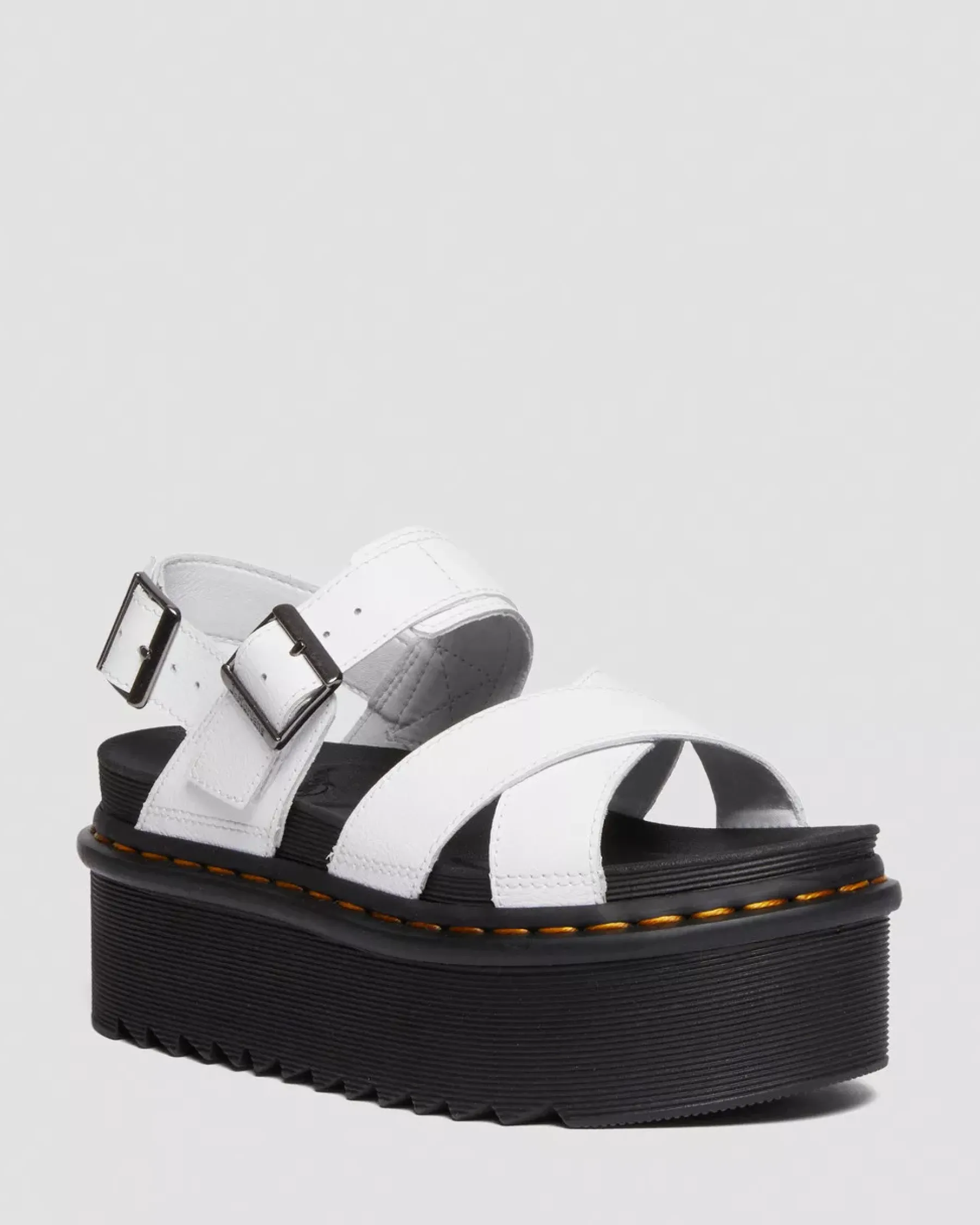 Platform Sandals|Strap Sandals>Dr. Martens Voss II Athena Leather Strap Platform Sandals White — Athena