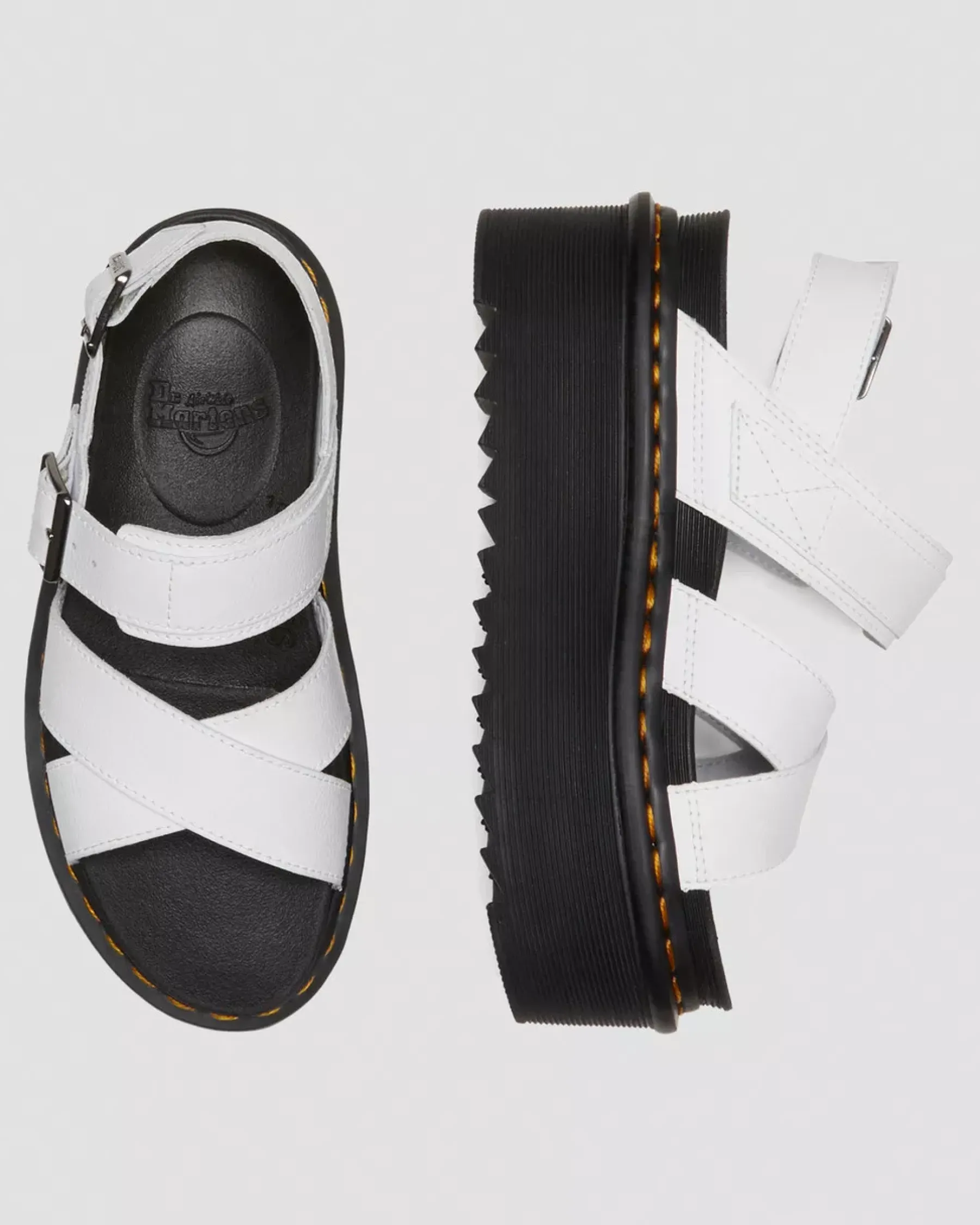 Platform Sandals|Strap Sandals>Dr. Martens Voss II Athena Leather Strap Platform Sandals White — Athena