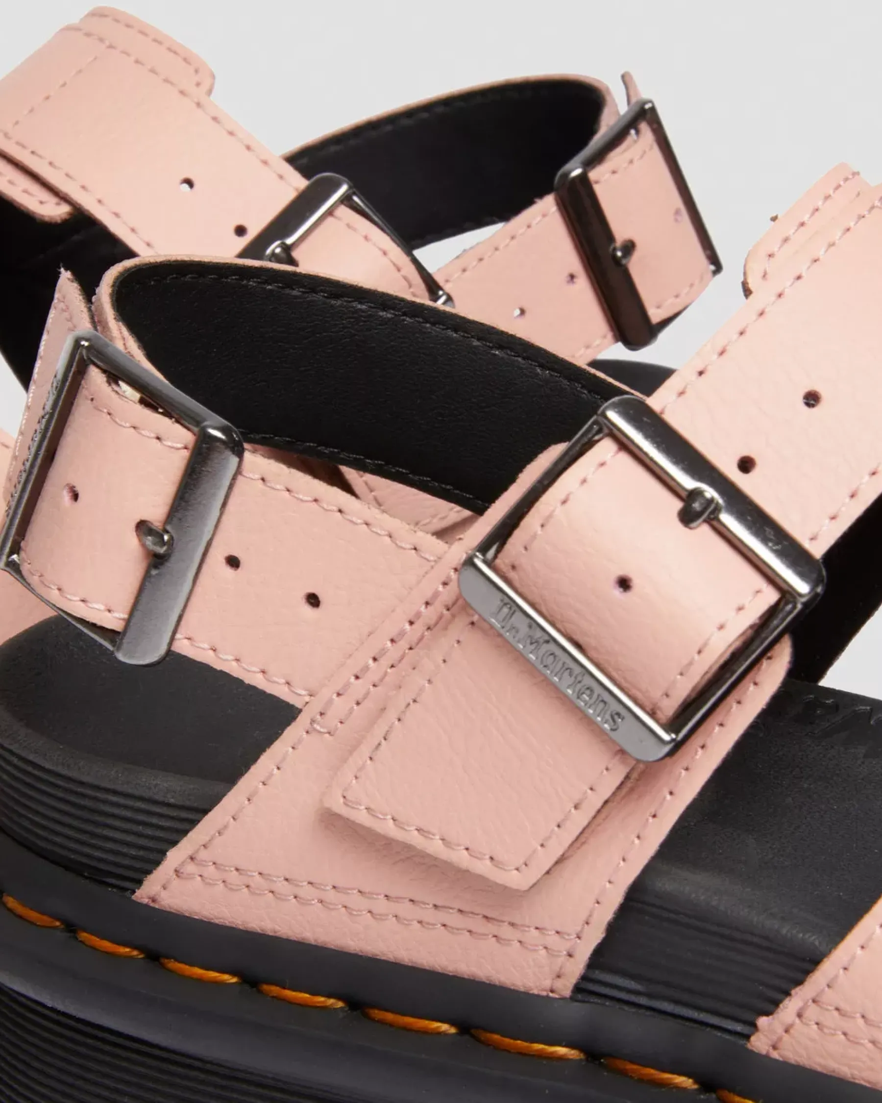 Sale|Platform Sandals>Dr. Martens Voss II Athena Leather Strap Platform Sandals Peach Beige — Athena