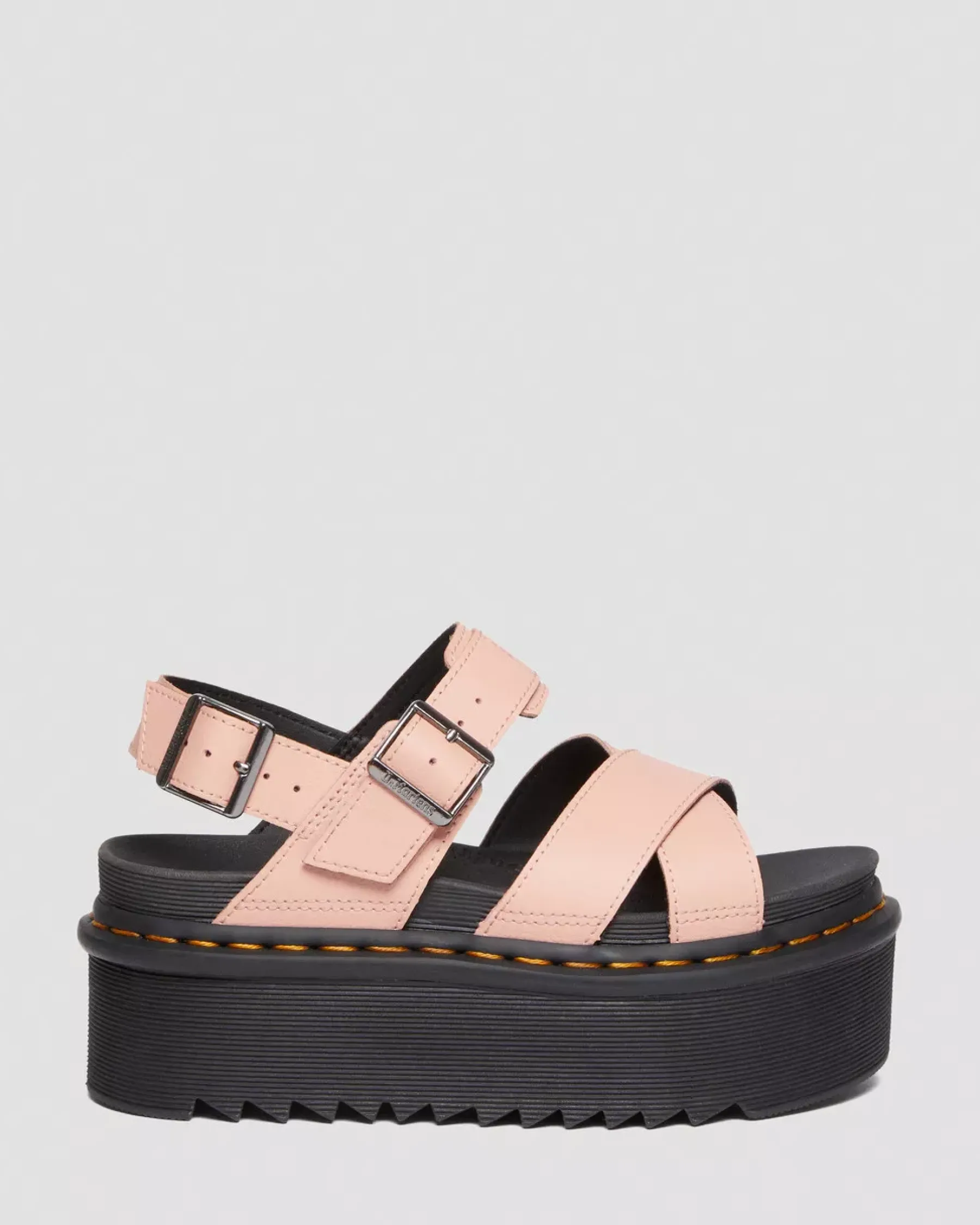 Sale|Platform Sandals>Dr. Martens Voss II Athena Leather Strap Platform Sandals Peach Beige — Athena