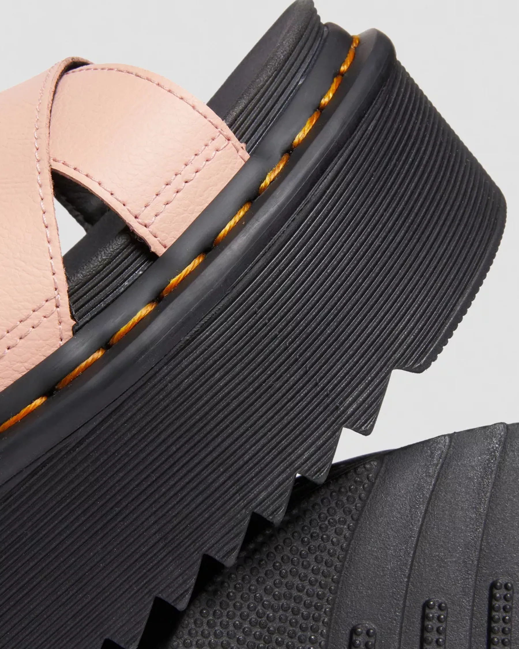 Sale|Platform Sandals>Dr. Martens Voss II Athena Leather Strap Platform Sandals Peach Beige — Athena