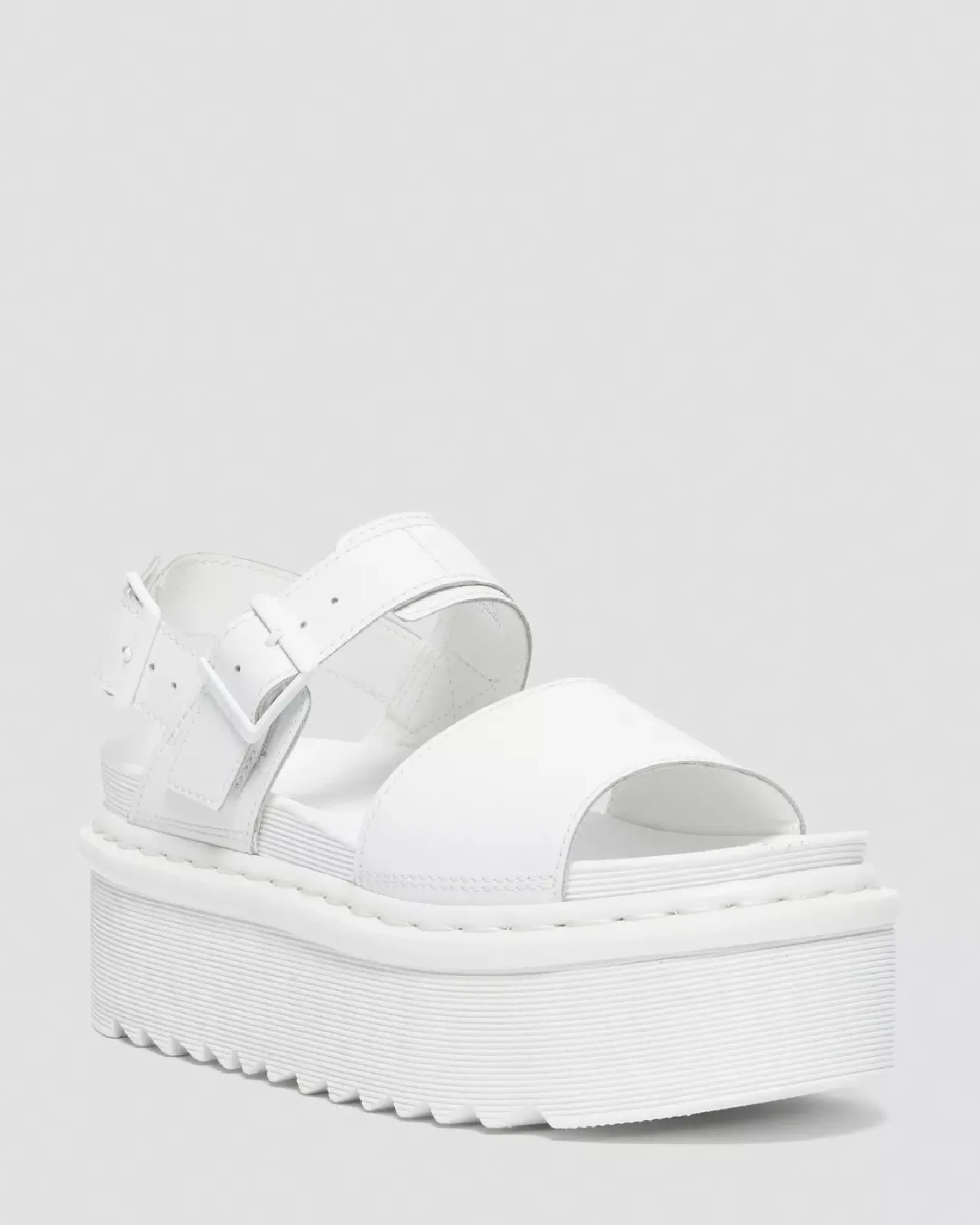 Sale|Platform Sandals>Dr. Martens Voss Mono Leather Platform Strap Sandals White — Hydro Leather