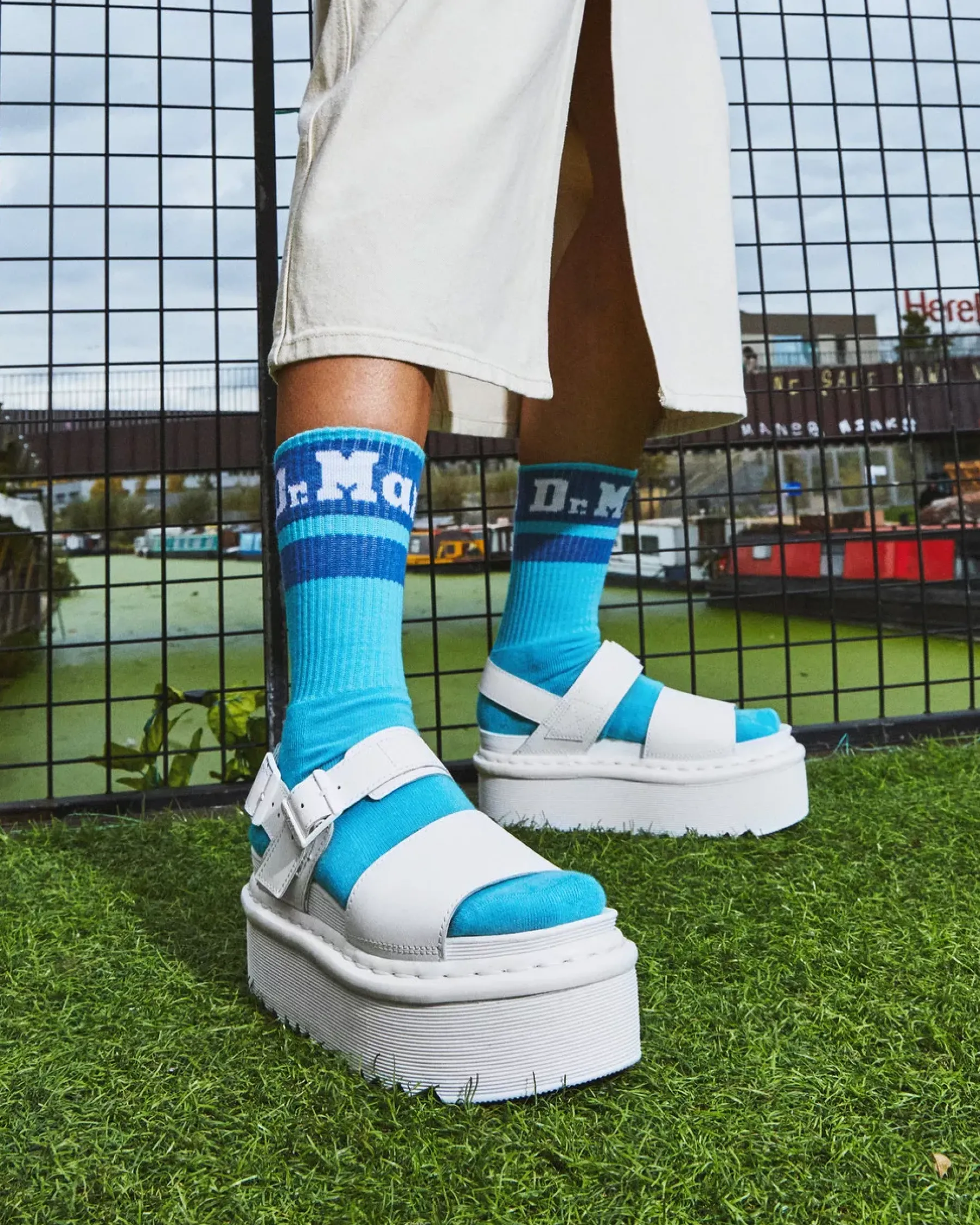 Sale|Platform Sandals>Dr. Martens Voss Mono Leather Platform Strap Sandals White — Hydro Leather