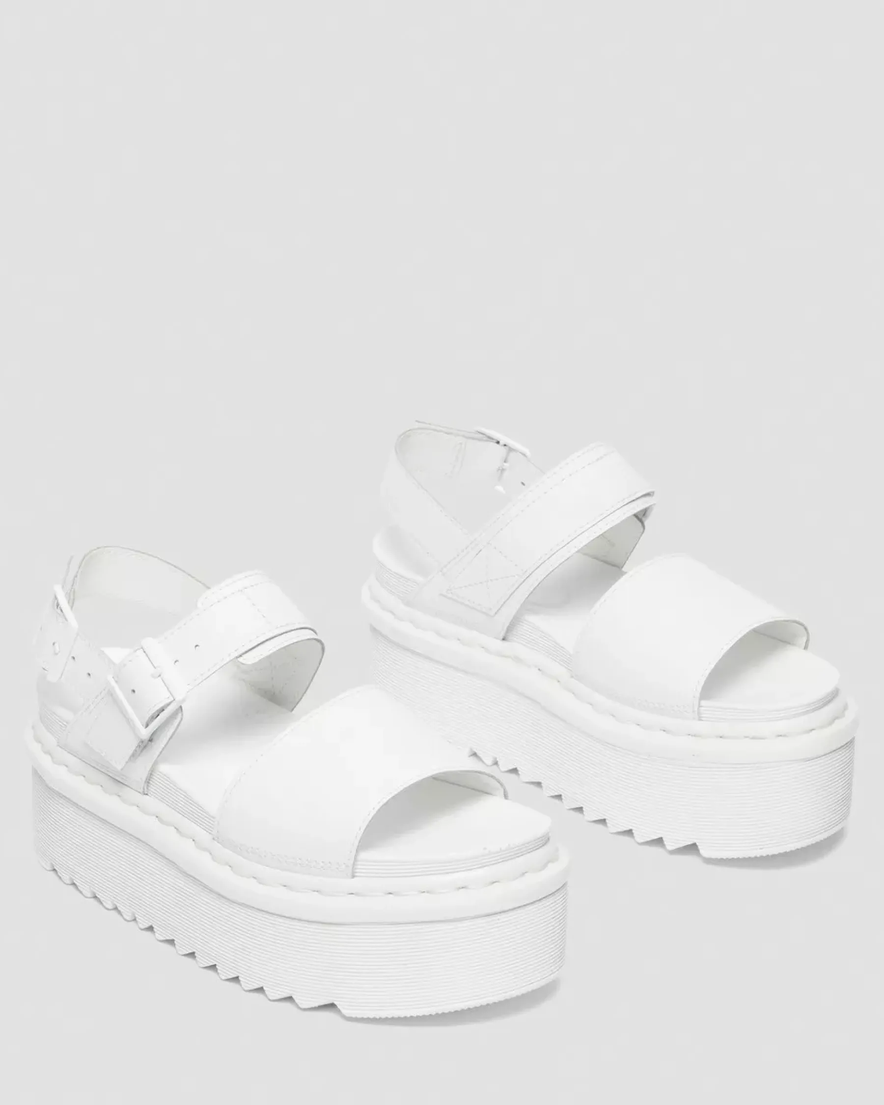 Sale|Platform Sandals>Dr. Martens Voss Mono Leather Platform Strap Sandals White — Hydro Leather