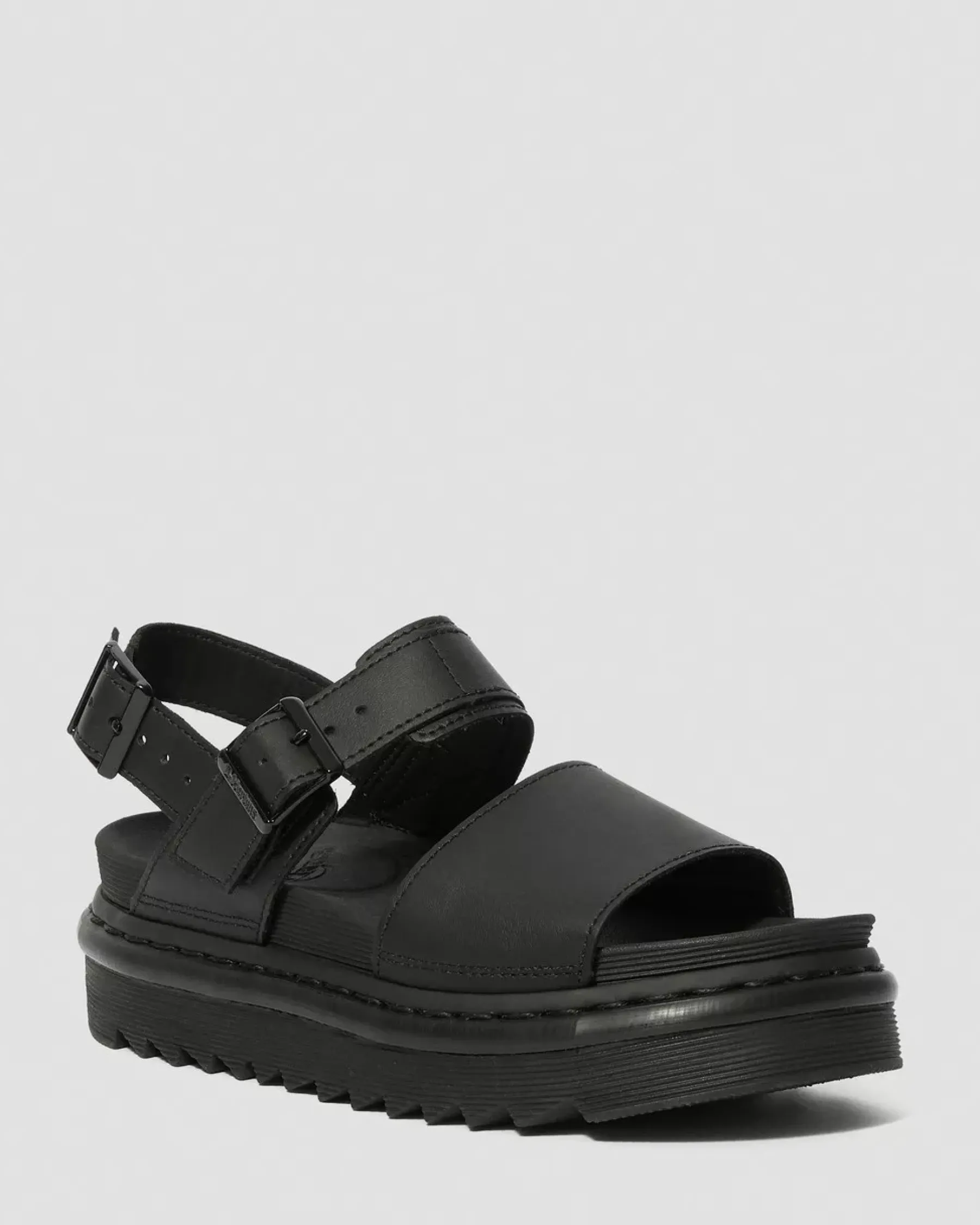 Platform Sandals|Strap Sandals>Dr. Martens Voss Women's Leather Strap Sandals Black — Hydro Leather