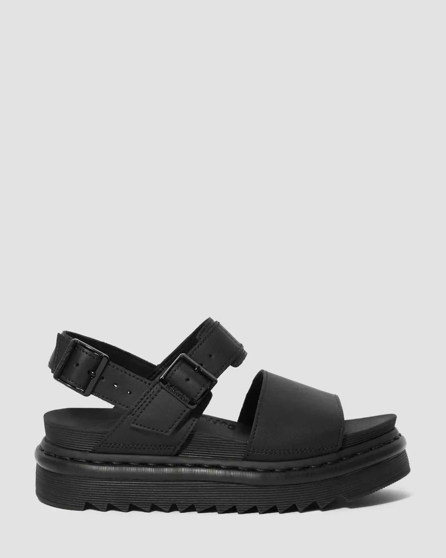 Platform Sandals|Strap Sandals>Dr. Martens Voss Women's Leather Strap Sandals Black — Hydro Leather