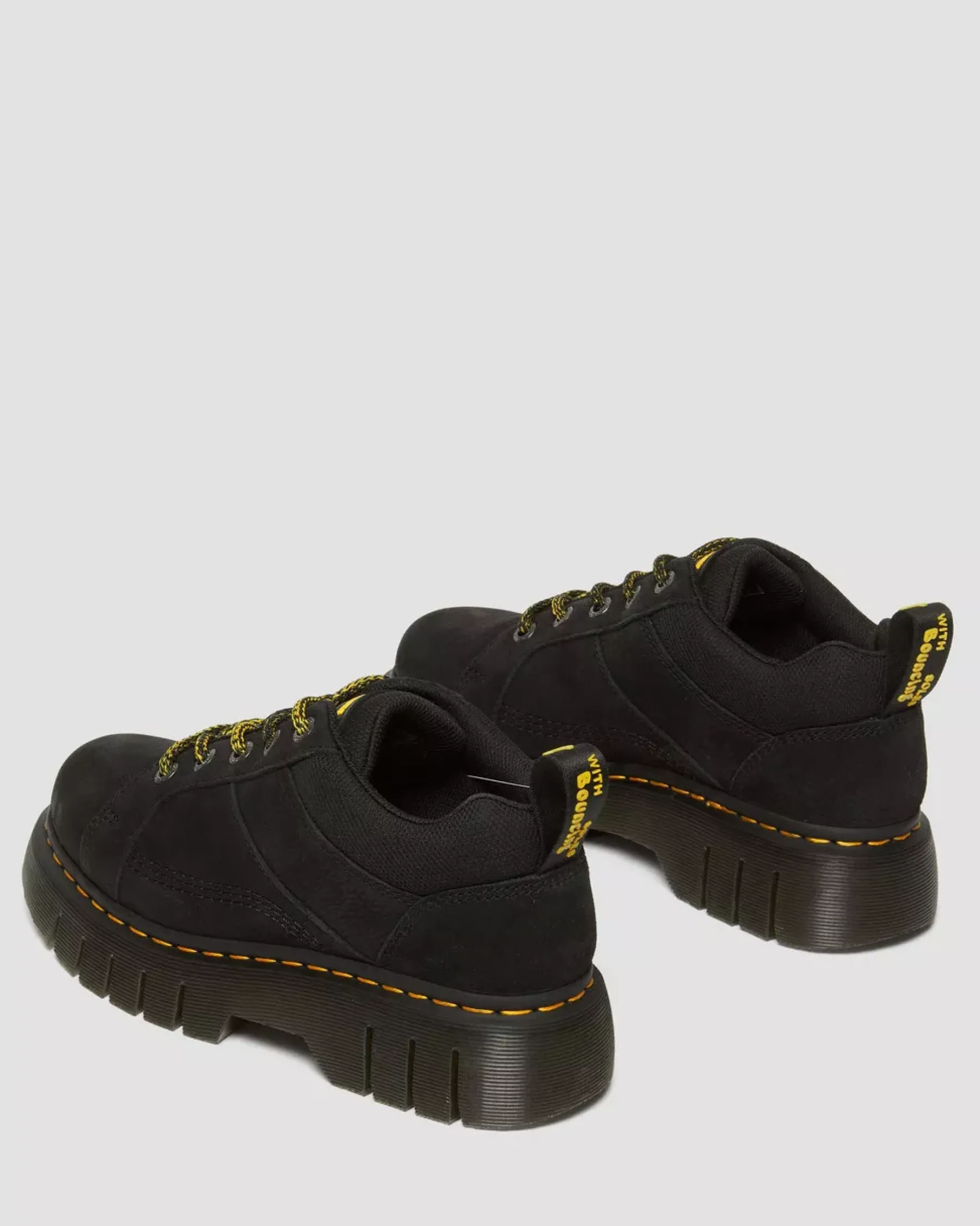 Casual Boots|Shoes>Dr. Martens Woodard Tumbled Nubuck Leather Low Casual Boots Black — Titan