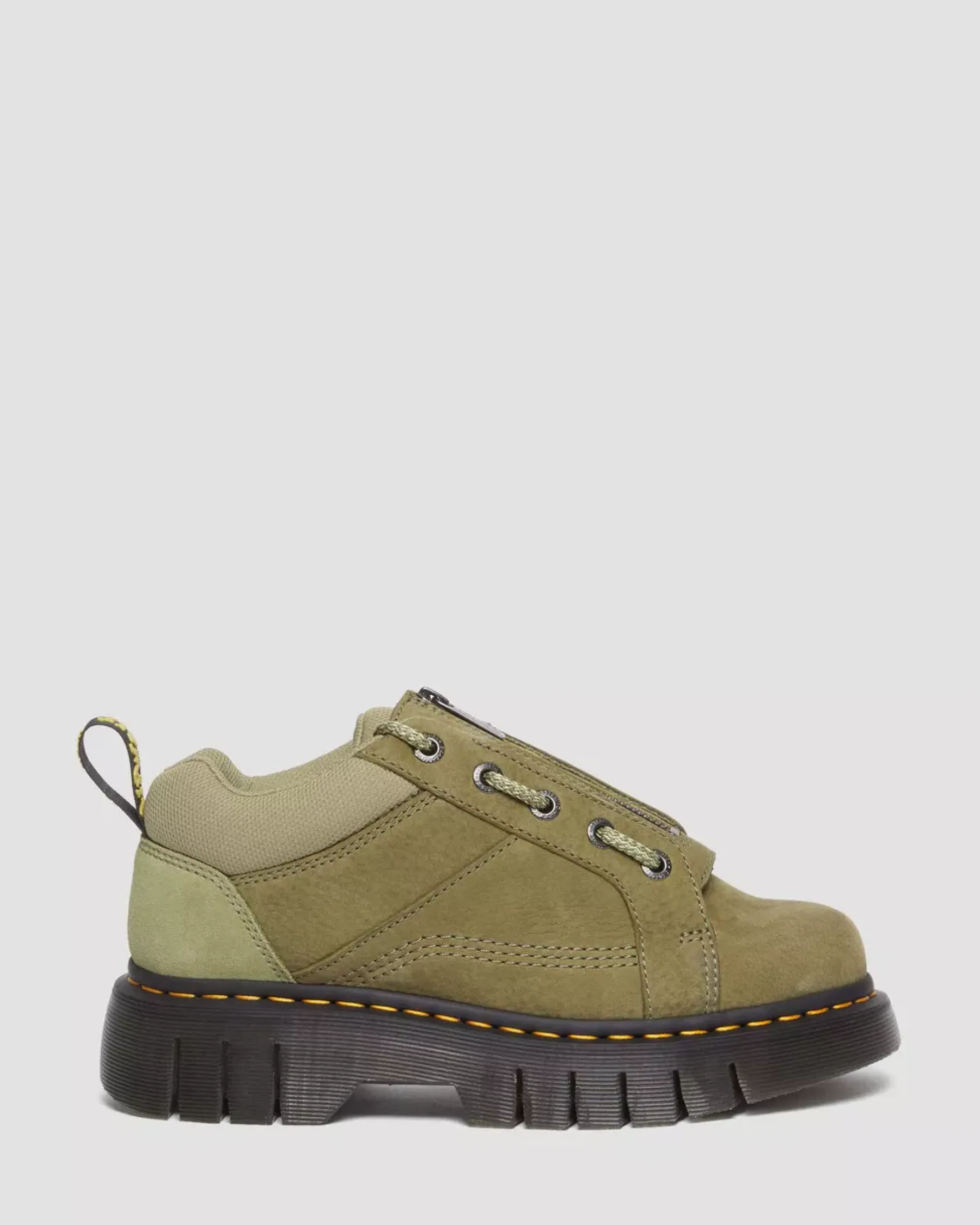 Casual Boots|Shoes>Dr. Martens Woodard Tumbled Nubuck Leather Low Casual Boots Muted Olive — Titan