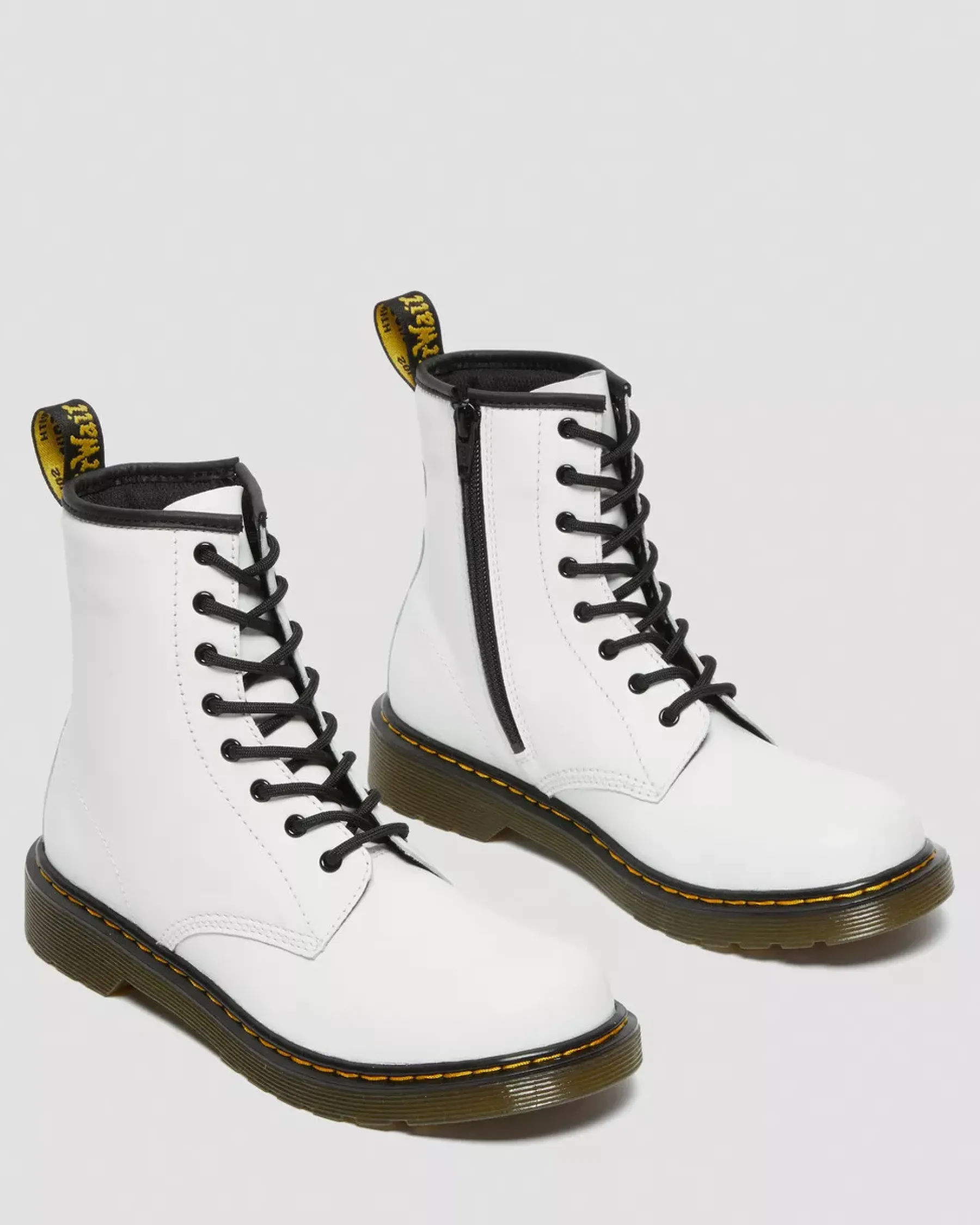 School Styles|Youth / 8-14 Years>Dr. Martens Youth 1460 Leather Lace Up Boots White — Romario