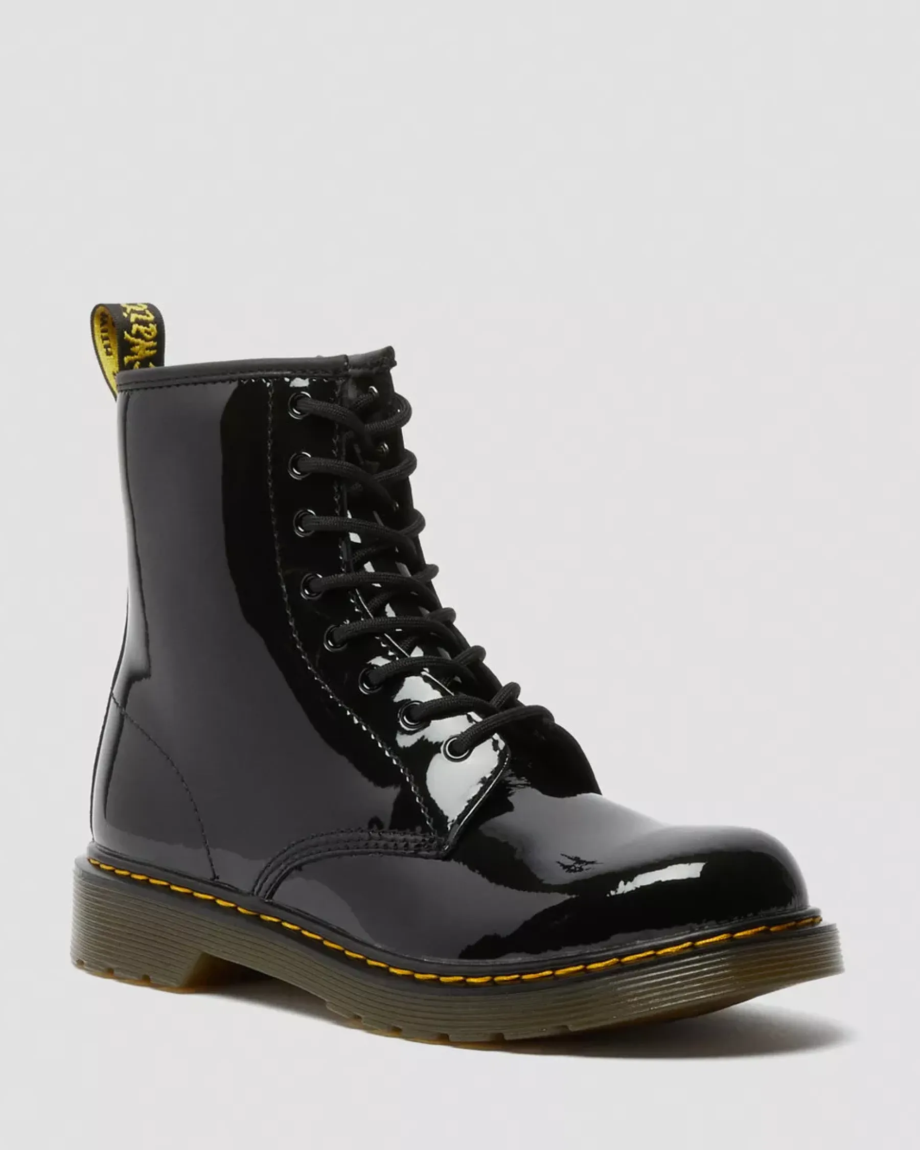 Glitter & Patent Boots|School Styles>Dr. Martens Youth 1460 Patent Leather Lace Up Boots Black — Patent Leather