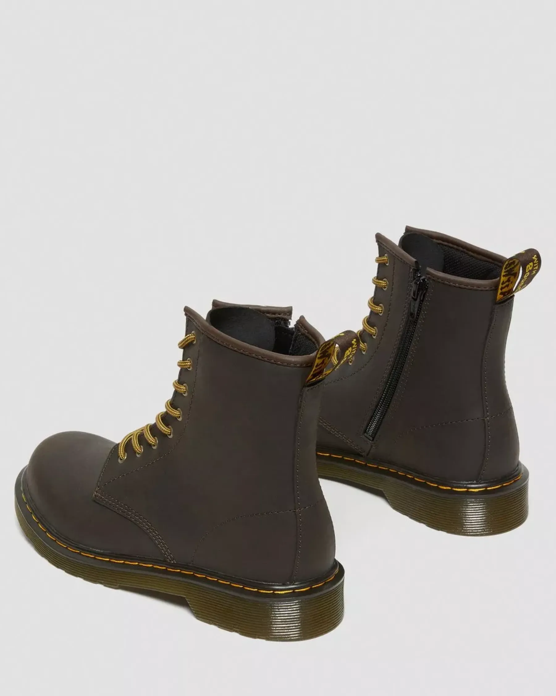 School Styles|Youth / 8-14 Years>Dr. Martens Youth 1460 Wildhorse Leather Lace Up Boots Dark Brown — Wildhorse Lamper