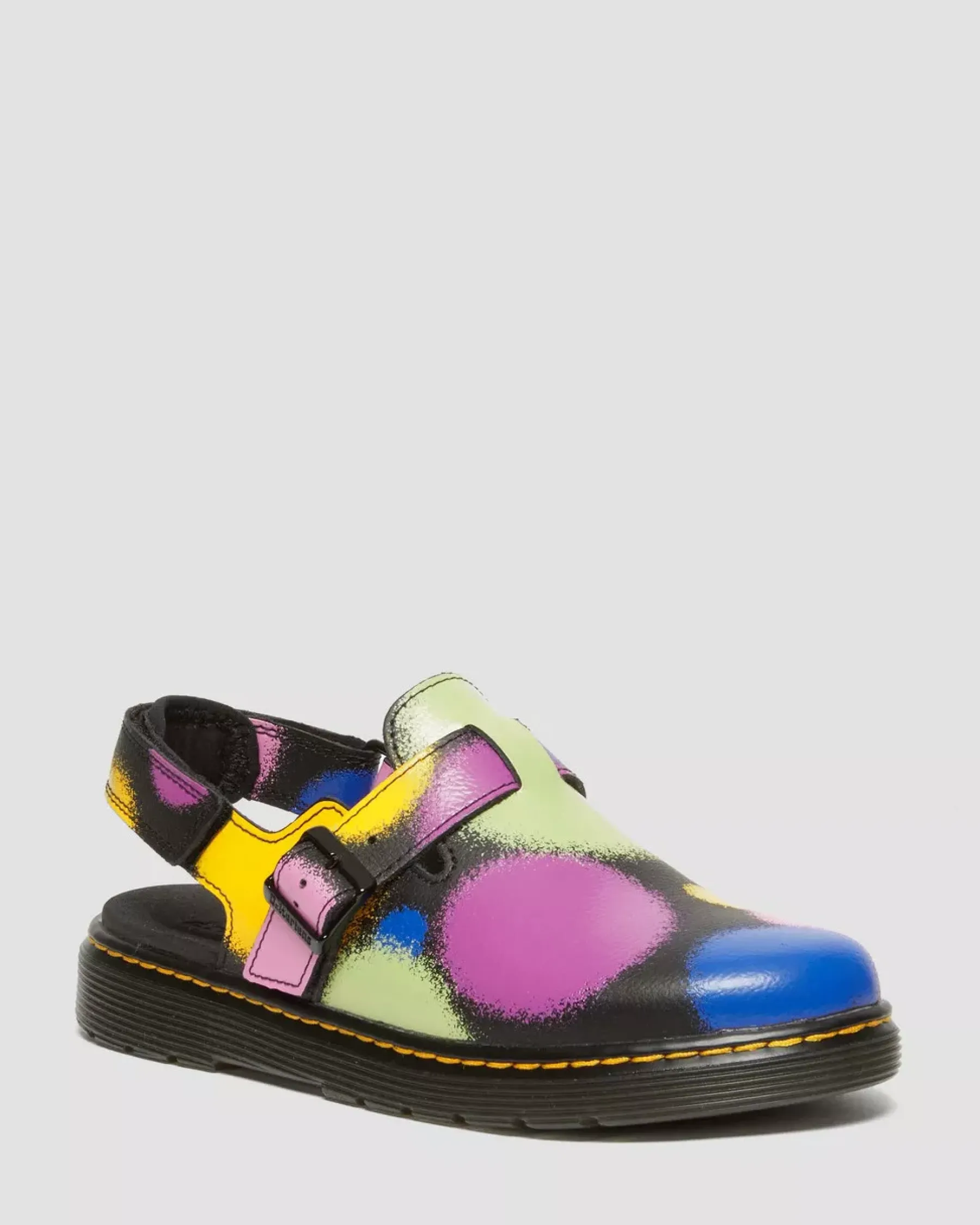 School Styles|Youth / 8-14 Years>Dr. Martens Youth Jorgie Haze Hydro Leather Slingback Mules Black