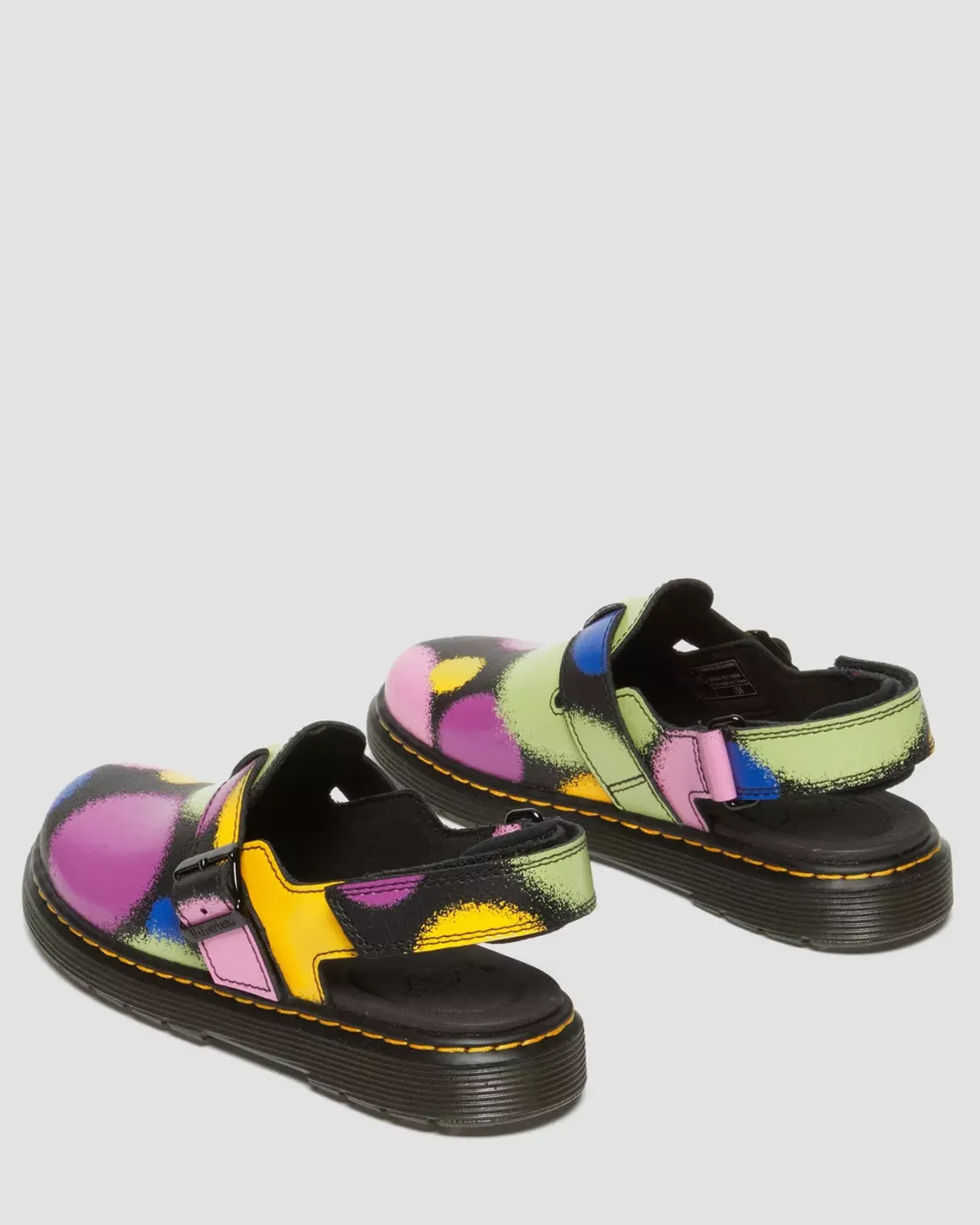 School Styles|Youth / 8-14 Years>Dr. Martens Youth Jorgie Haze Hydro Leather Slingback Mules Black
